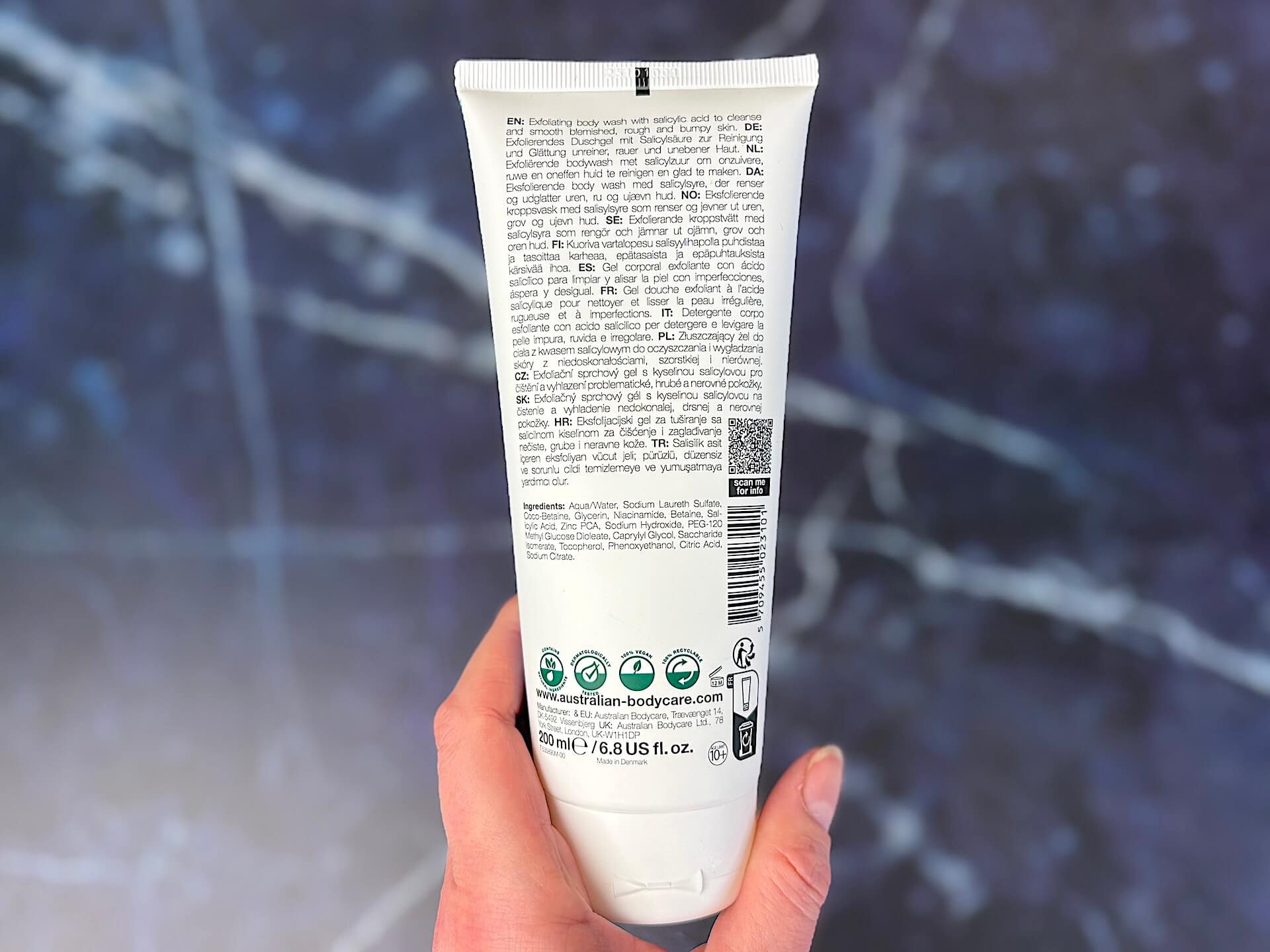 Ingredienser i Australian Bodycare Salicylic Acid Body Wash
