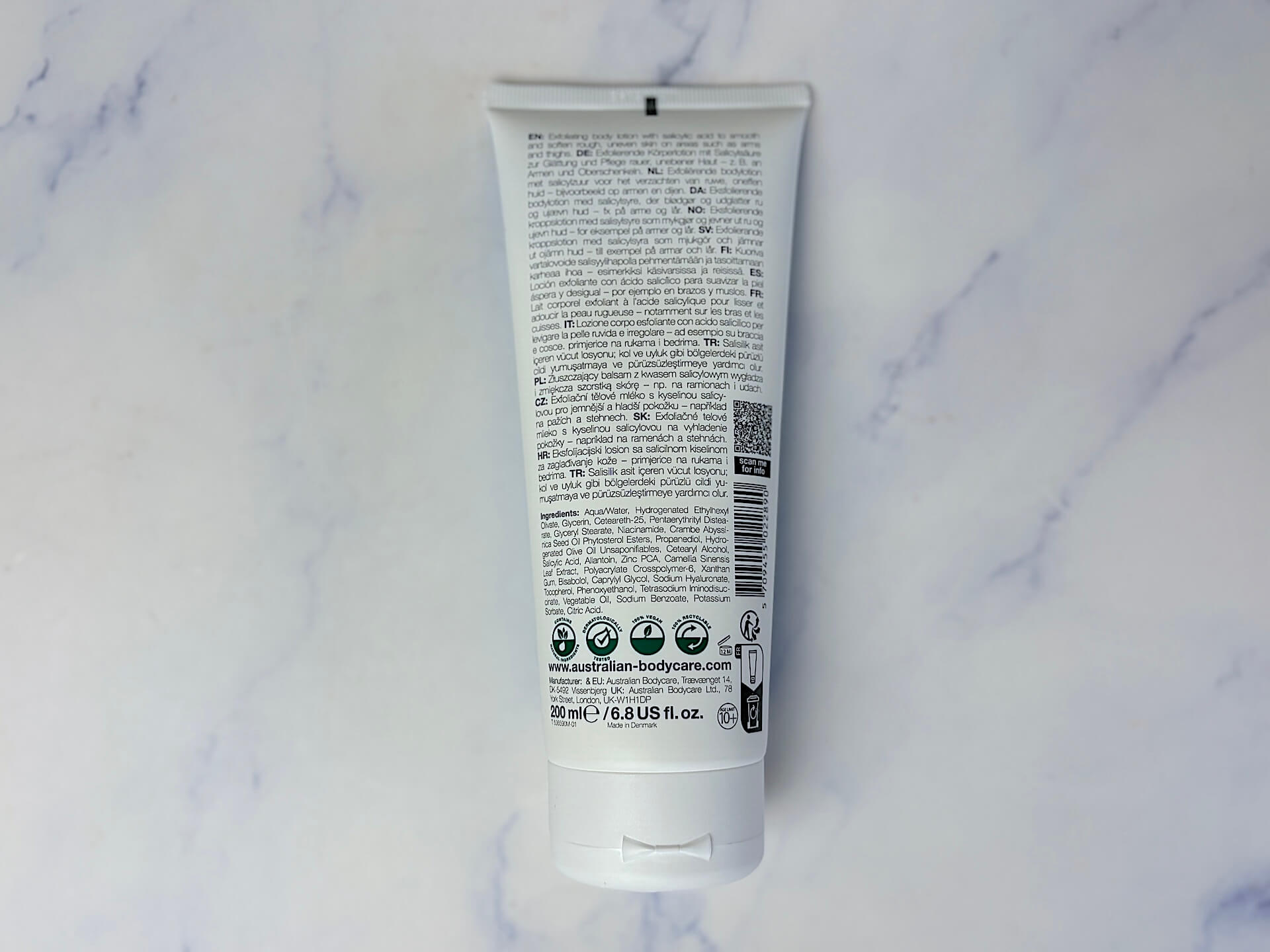 Ingredienser i Australian Bodycare Salicylic Acid Keratosis Lotion