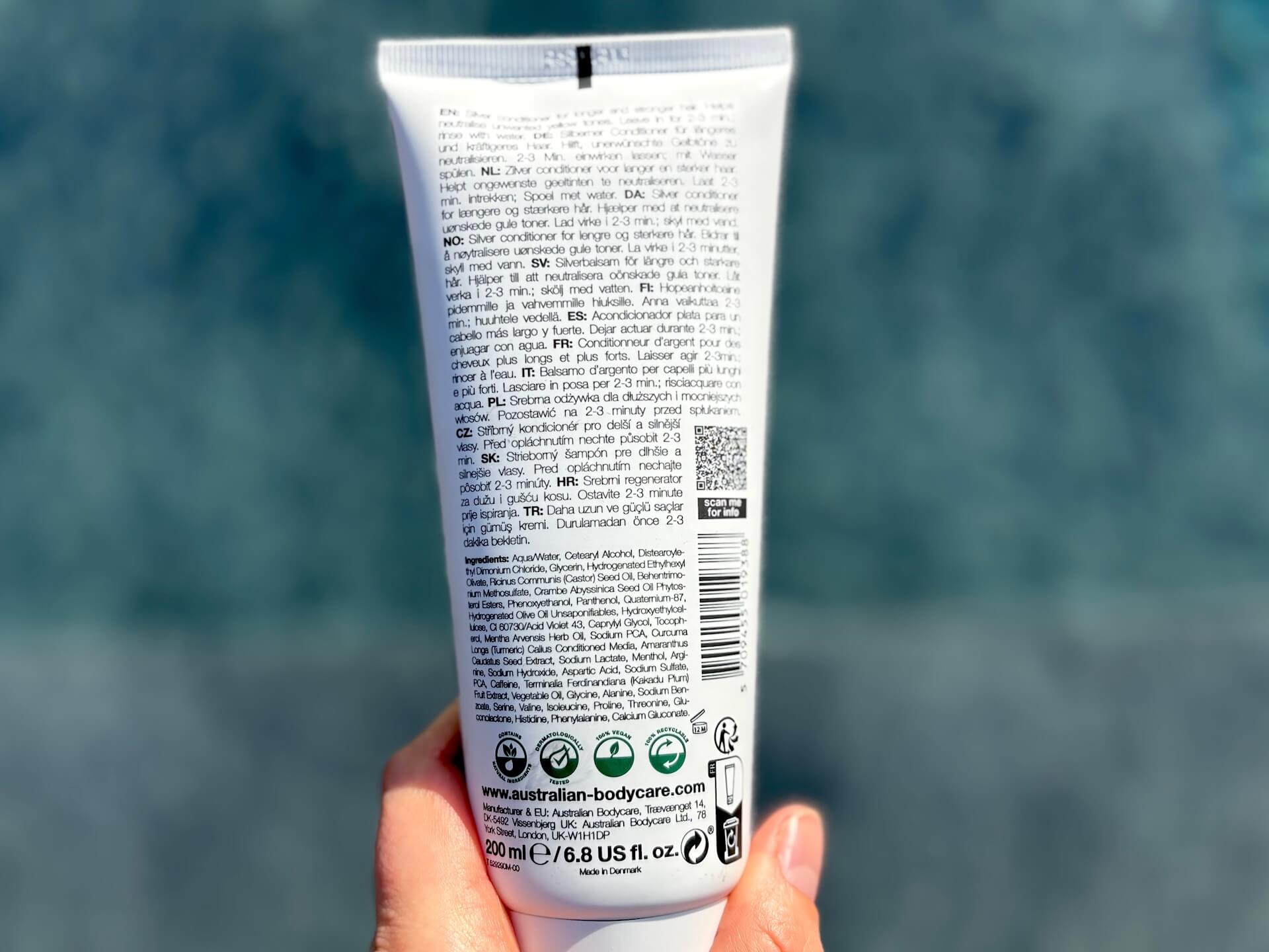 Ingredienser i Australian Bodycare Silver Conditioner