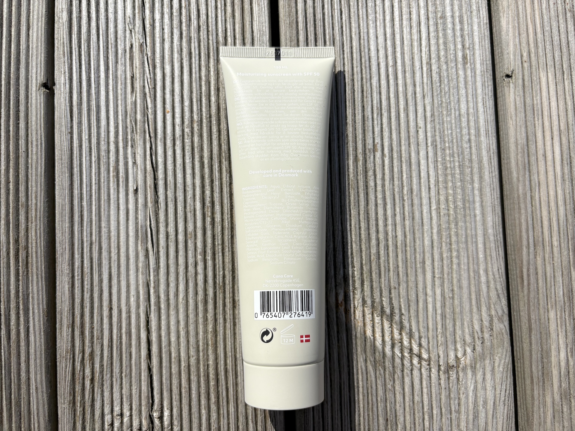 Ingredienser i Cana Care PROTECT Sun Lotion SPF50