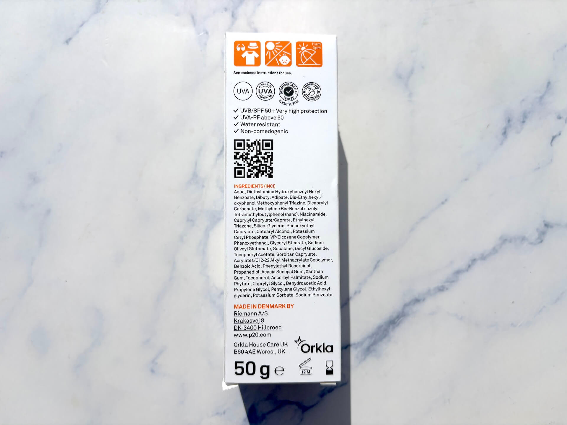 Ingredienser i P20 Riemann Hyperpigmentation Defence SPF 50+