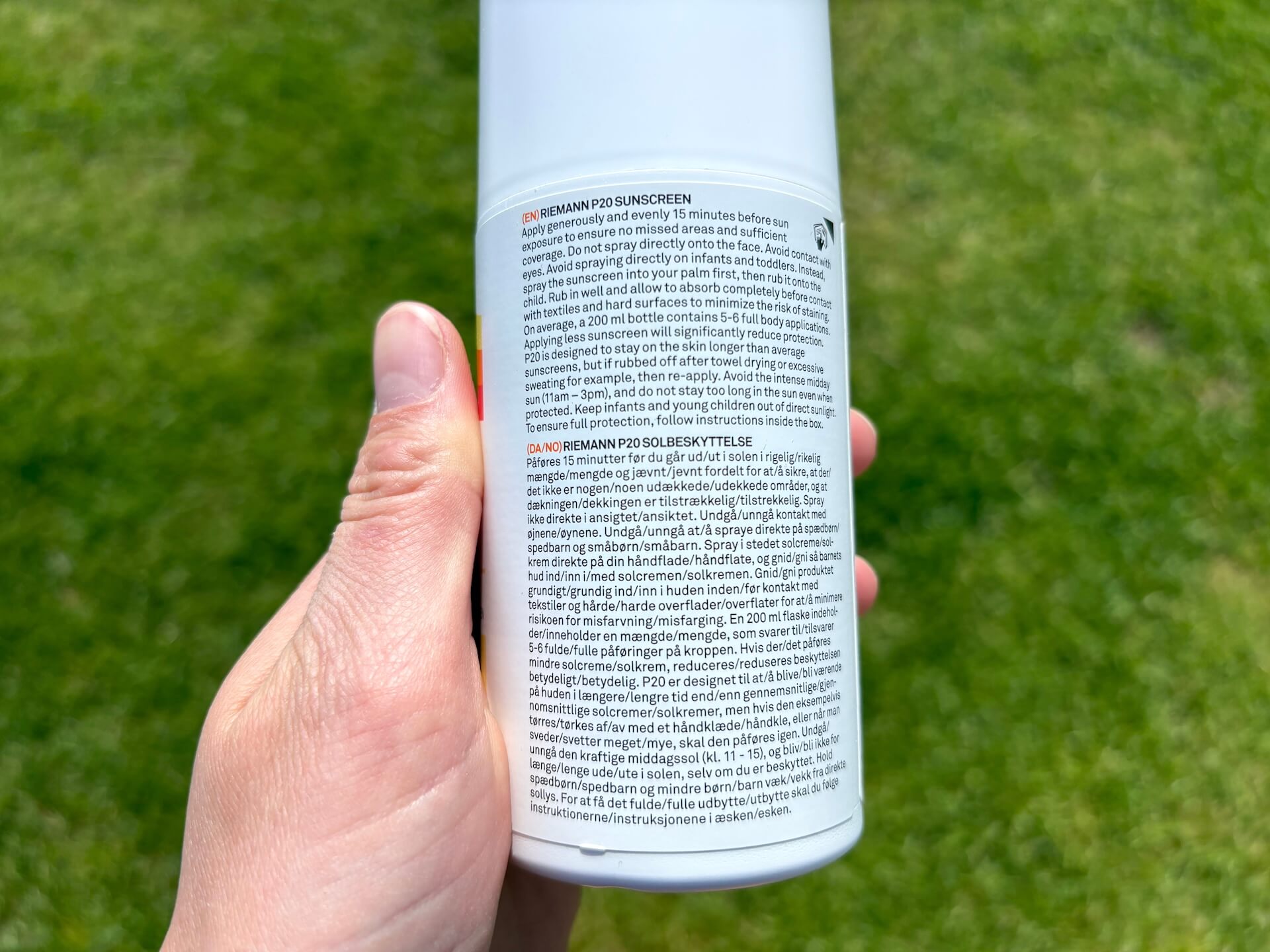 Ingredienser i P20 Riemann Original Spray SPF 50+