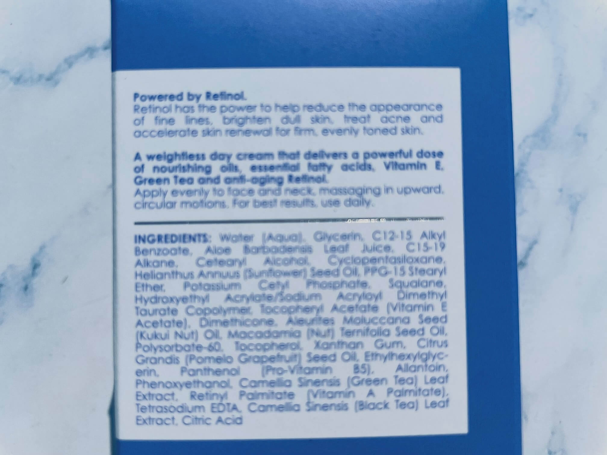 Ingredienser i Retinol By Robanda Daily Renewal
