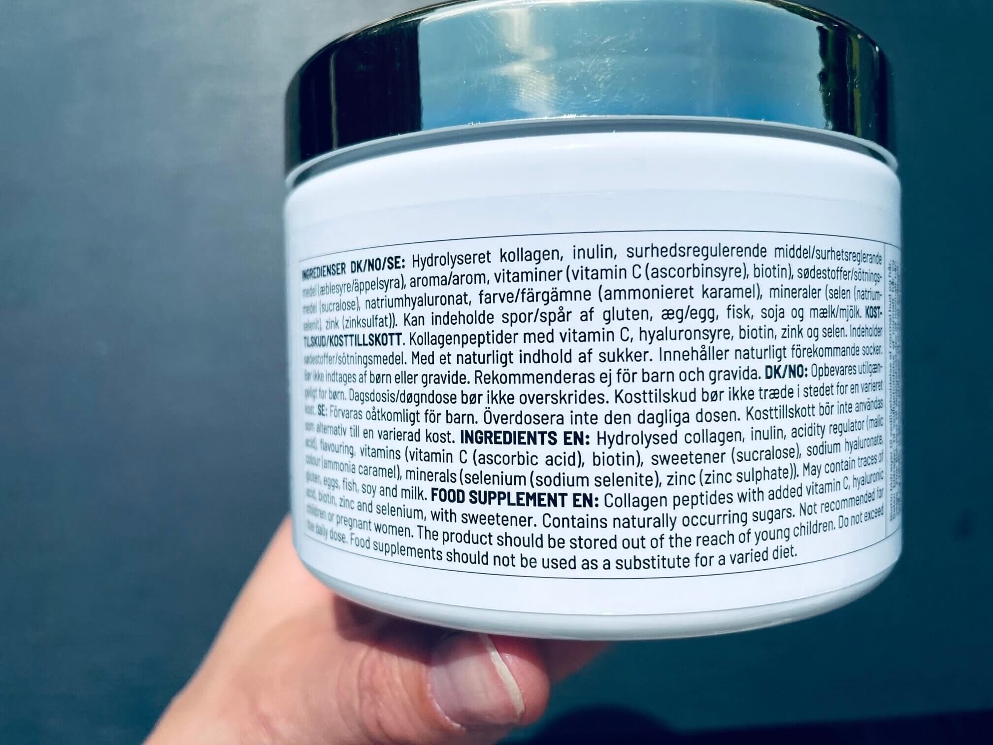 Ingredienser på Bodylab Collagen