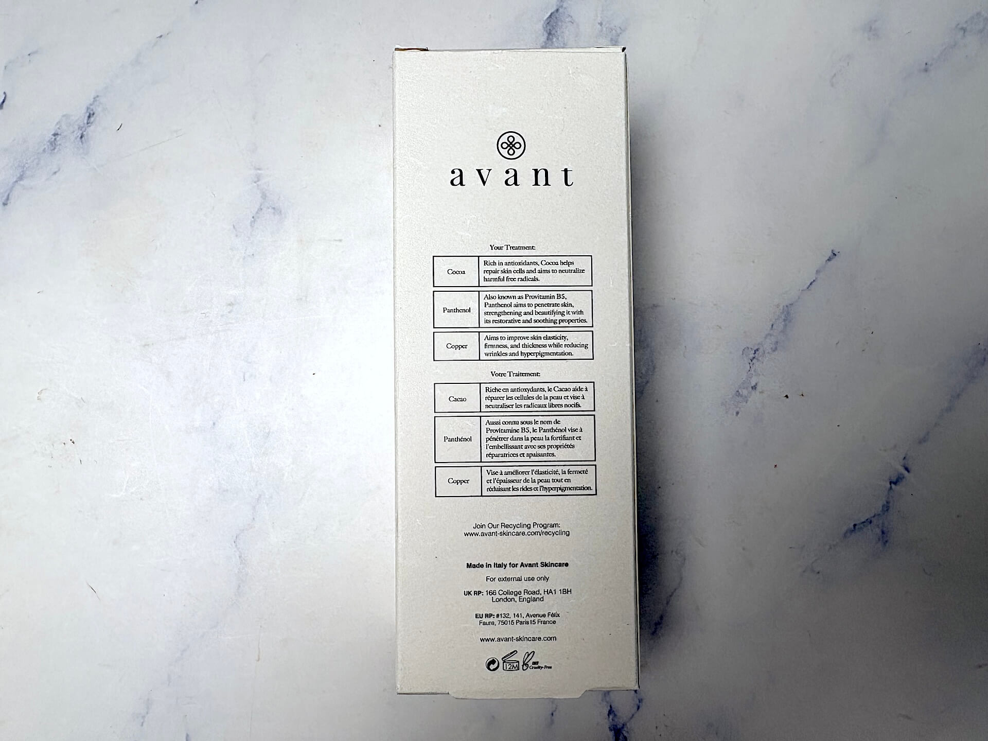 Ingrediensfordele i Avant Skincare Blue Volcanic Stone Purifying & Antioxidising Cleansing Gel