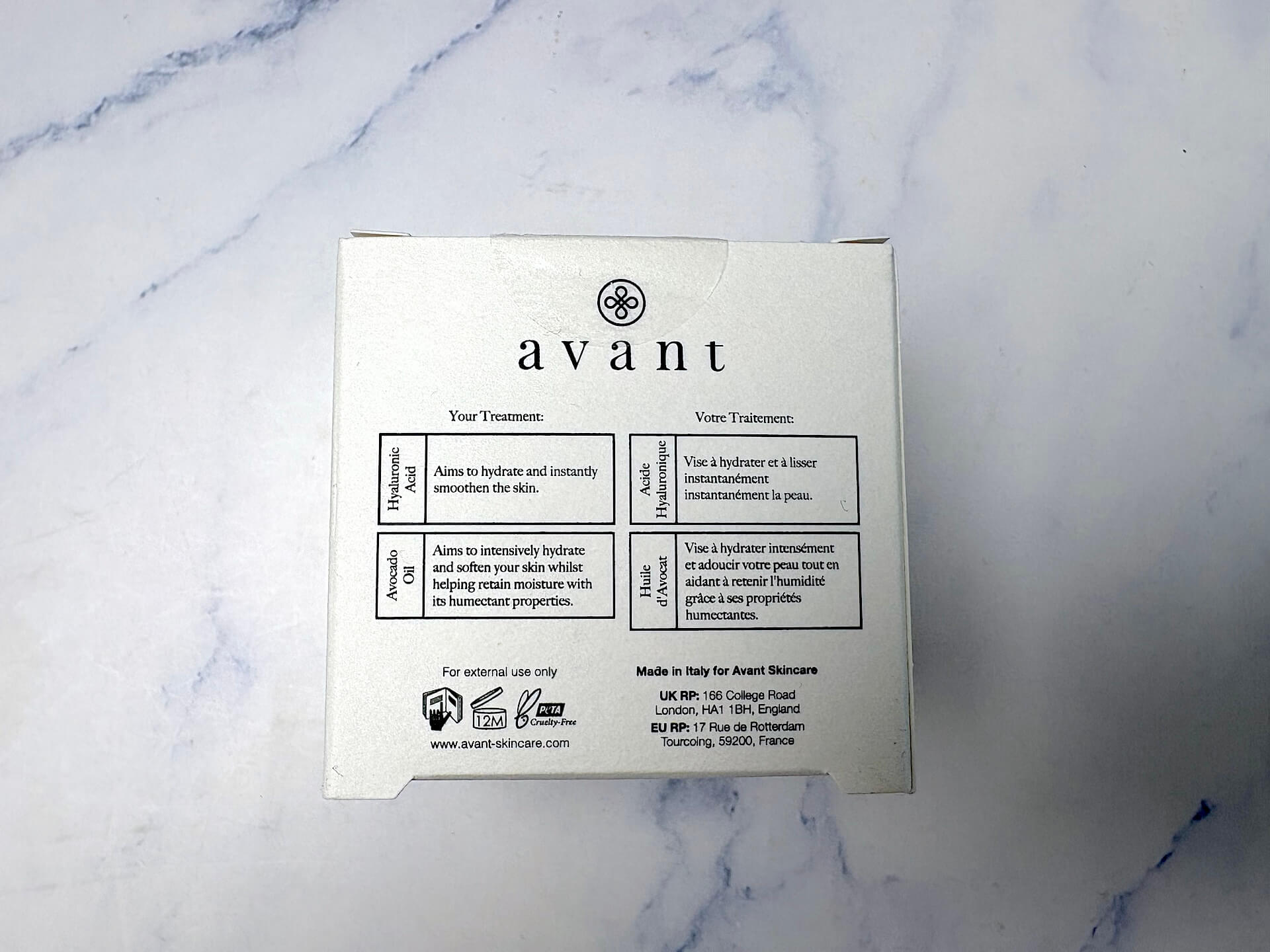 Ingrediensfordele ved Avant Skincare Supreme Hyaluronic Acid Anti-Oxidising DUO Moisturiser