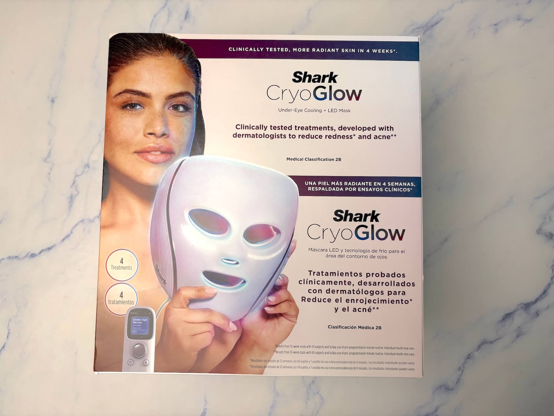 Kasse med Shark CryoGlow LED Face Mask