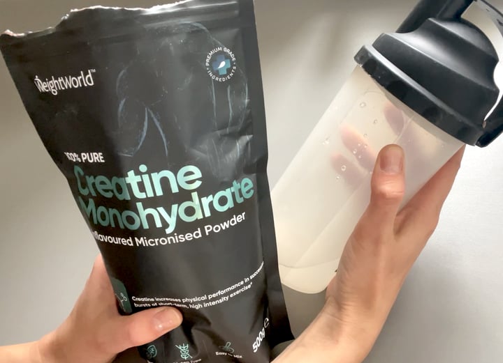 Kreatin Monohydrat Pulver fra Weightworld med drikkedunk