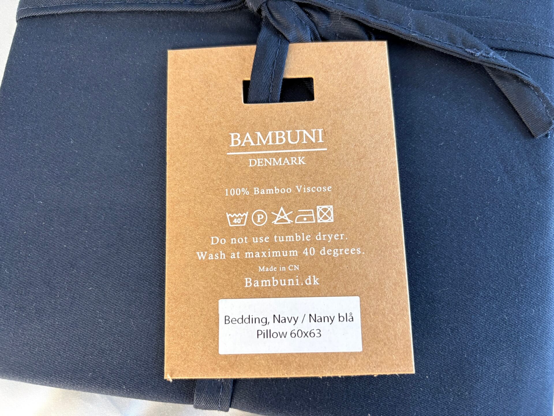 Mærkat på Bambuni Bambus Pudebetræk