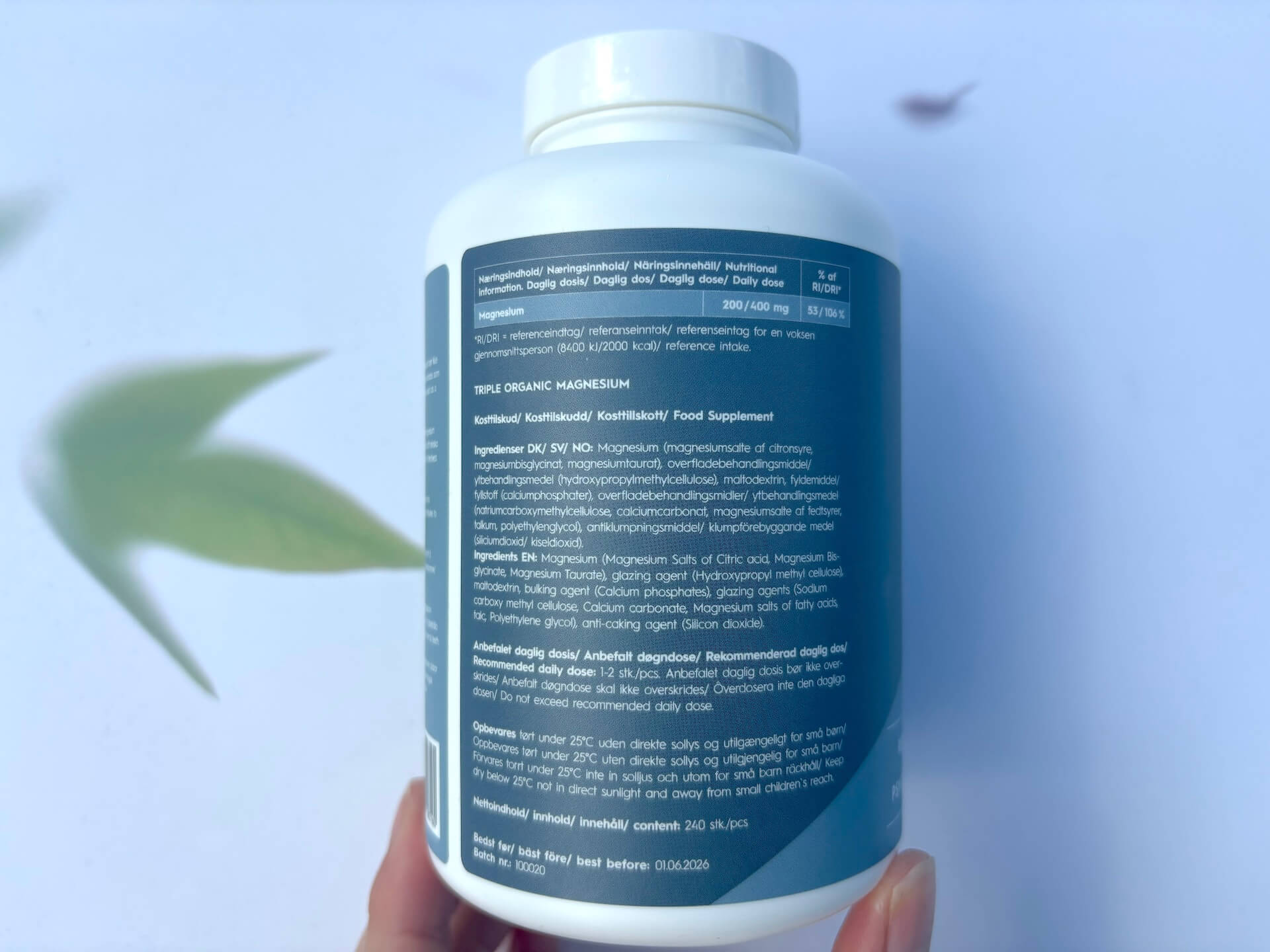 Næringsindhold i Copenhagen Health Triple Organic Magnesium