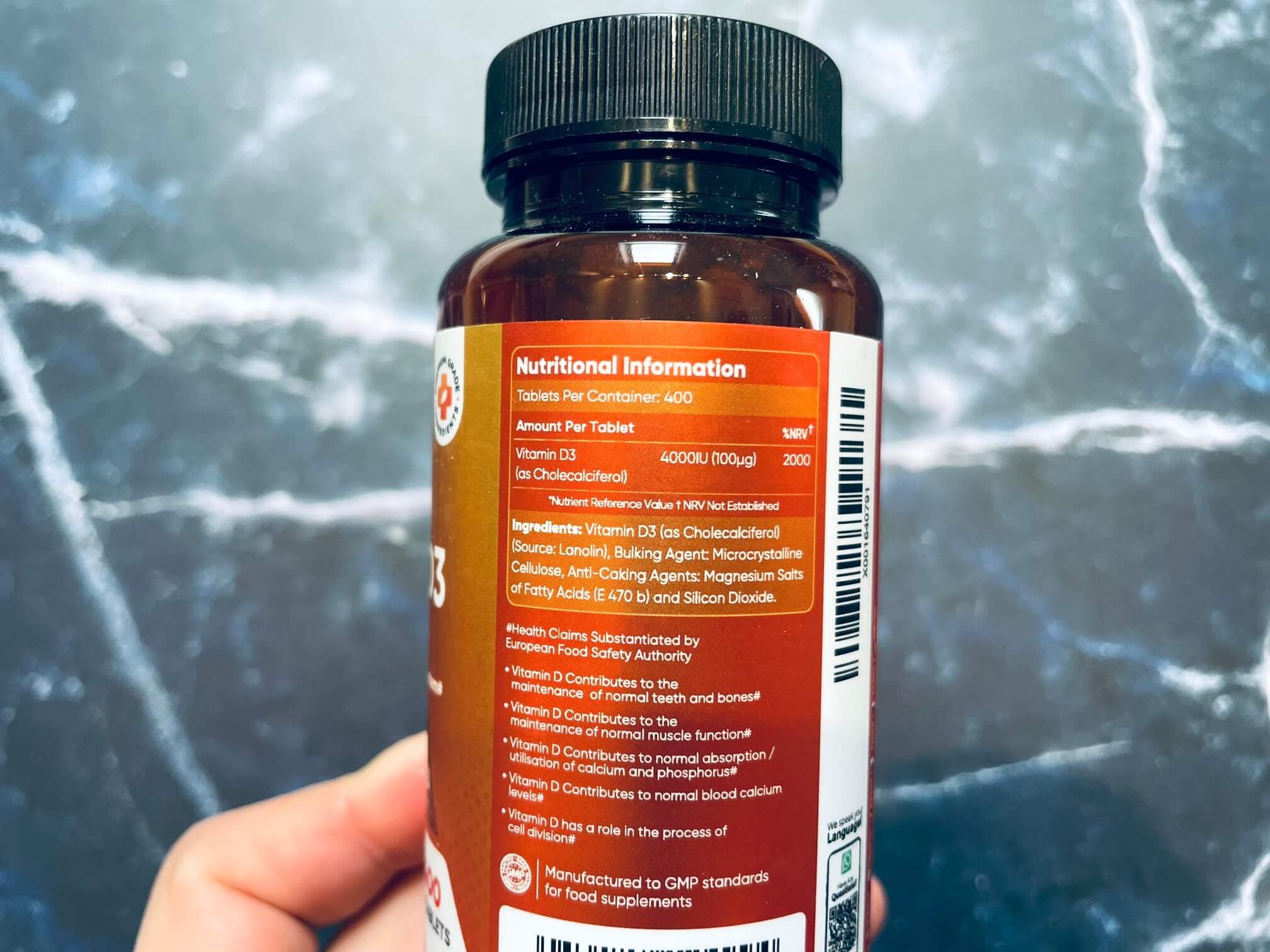 Næringsindhold i D3-Vitamin 4000IU