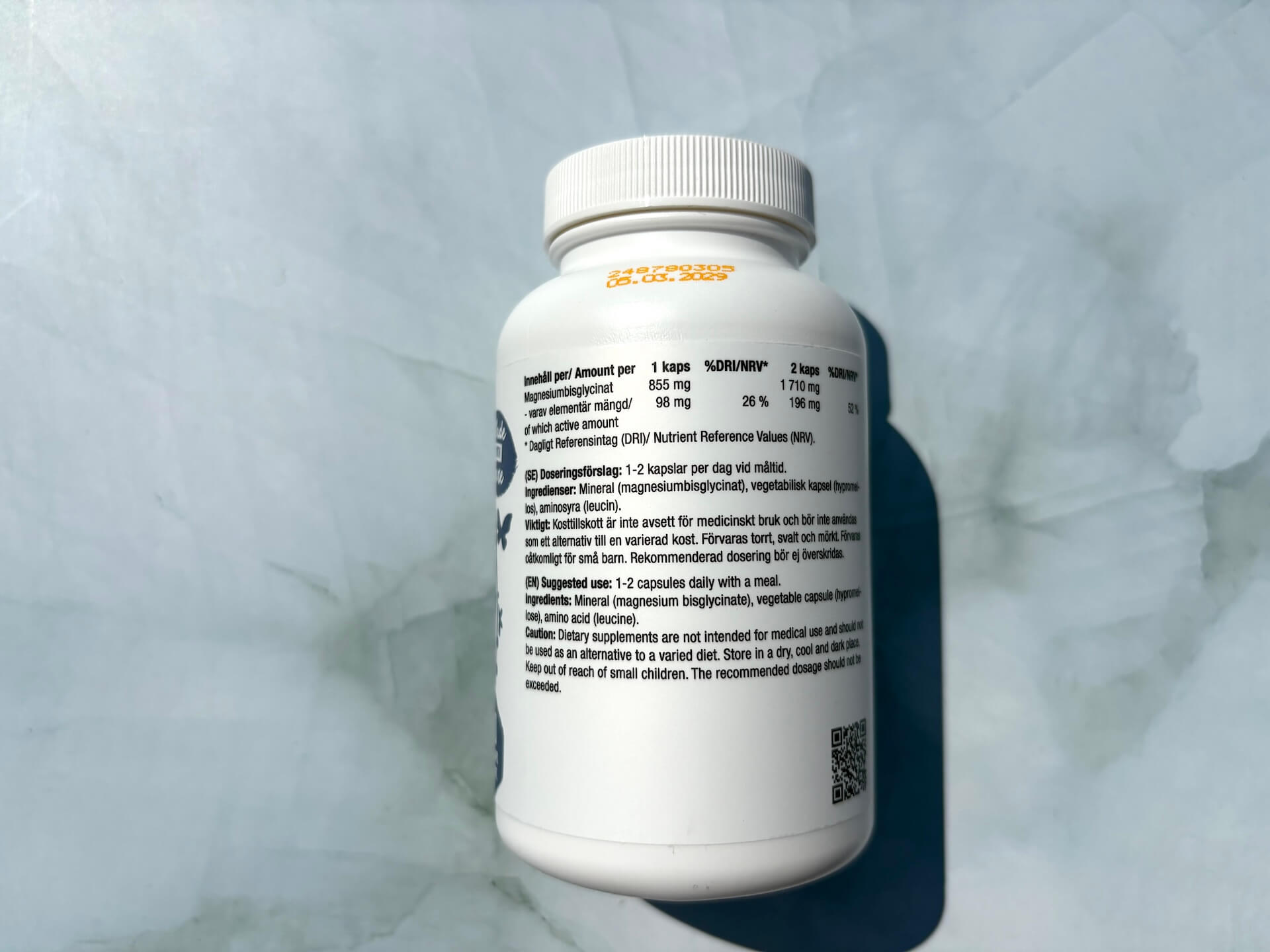 Næringsindhold i Healthwell Magnesium Bisglycinat
