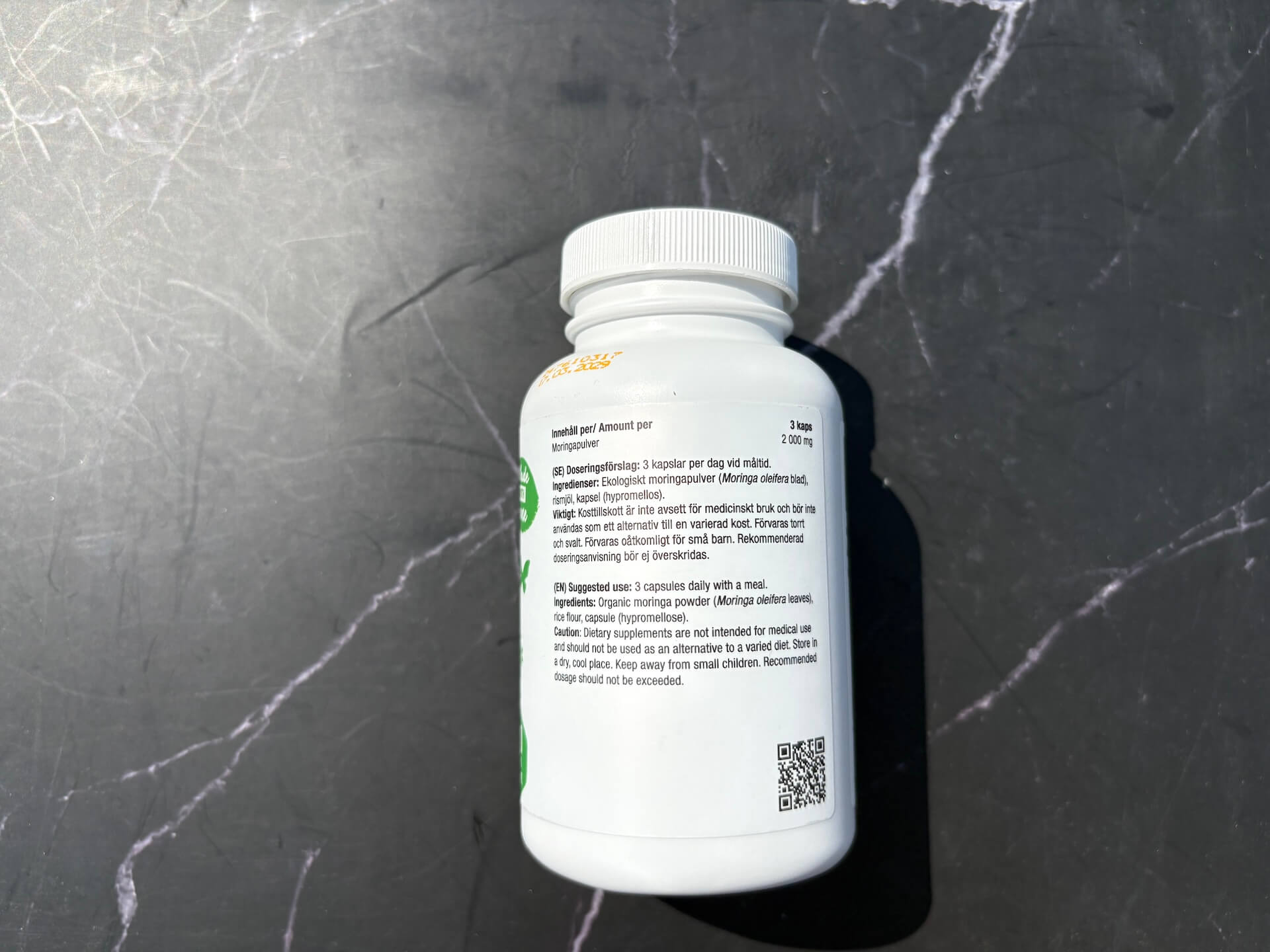 Næringsindhold i Healthwell Moringa Kapsler ØKO