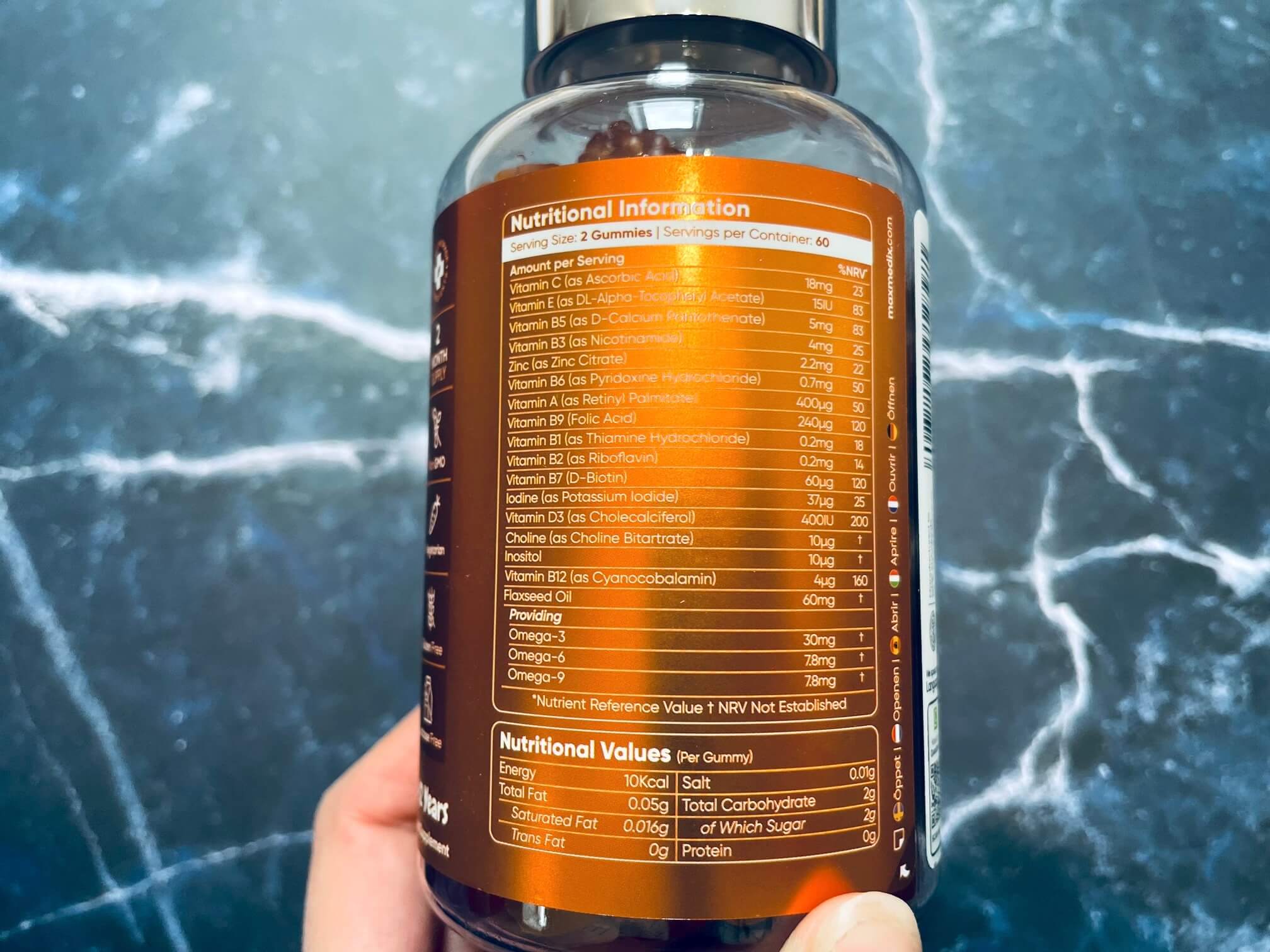 Næringsindhold i Maxmedix Multivitamins & Omega 3-6-9 gummies for kids
