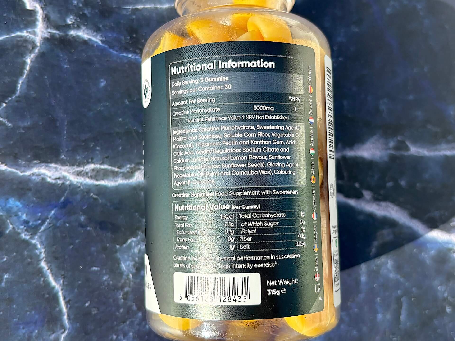 Næringsindhold i Weightworld Creatine Gummies