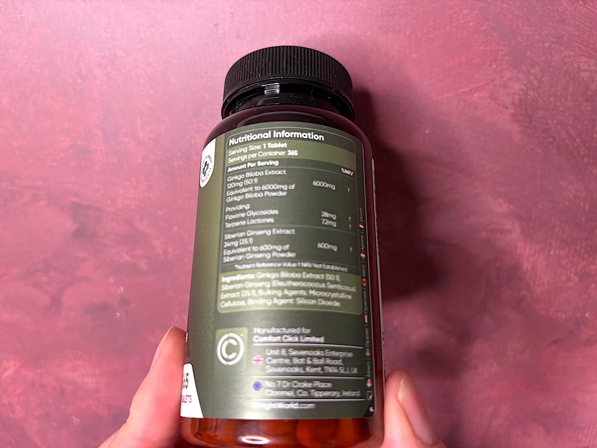Næringsindhold i WeightWorld Ginkgo Biloba