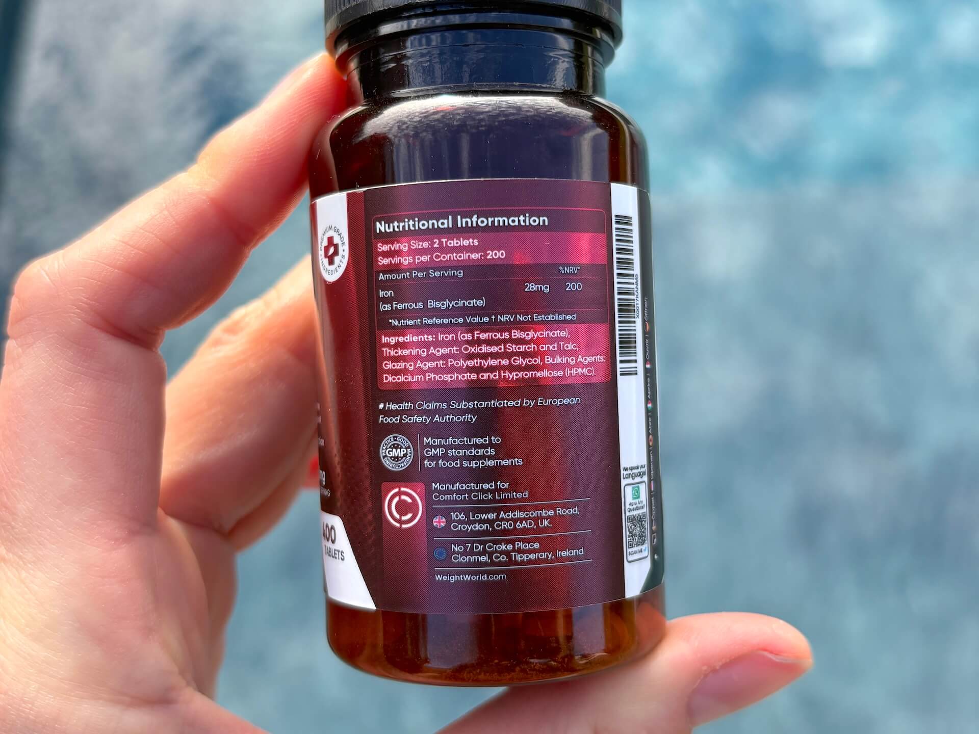 Næringsindhold i Weightworld Iron Bisglycinate