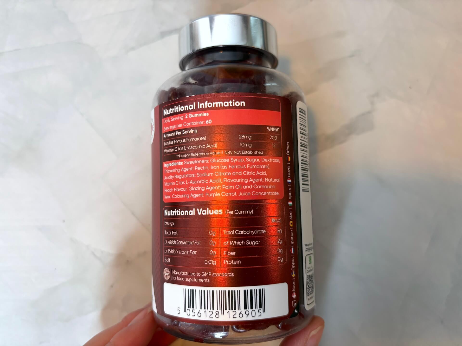 Næringsindhold i WeightWorld Iron & Vitamin C Gummies