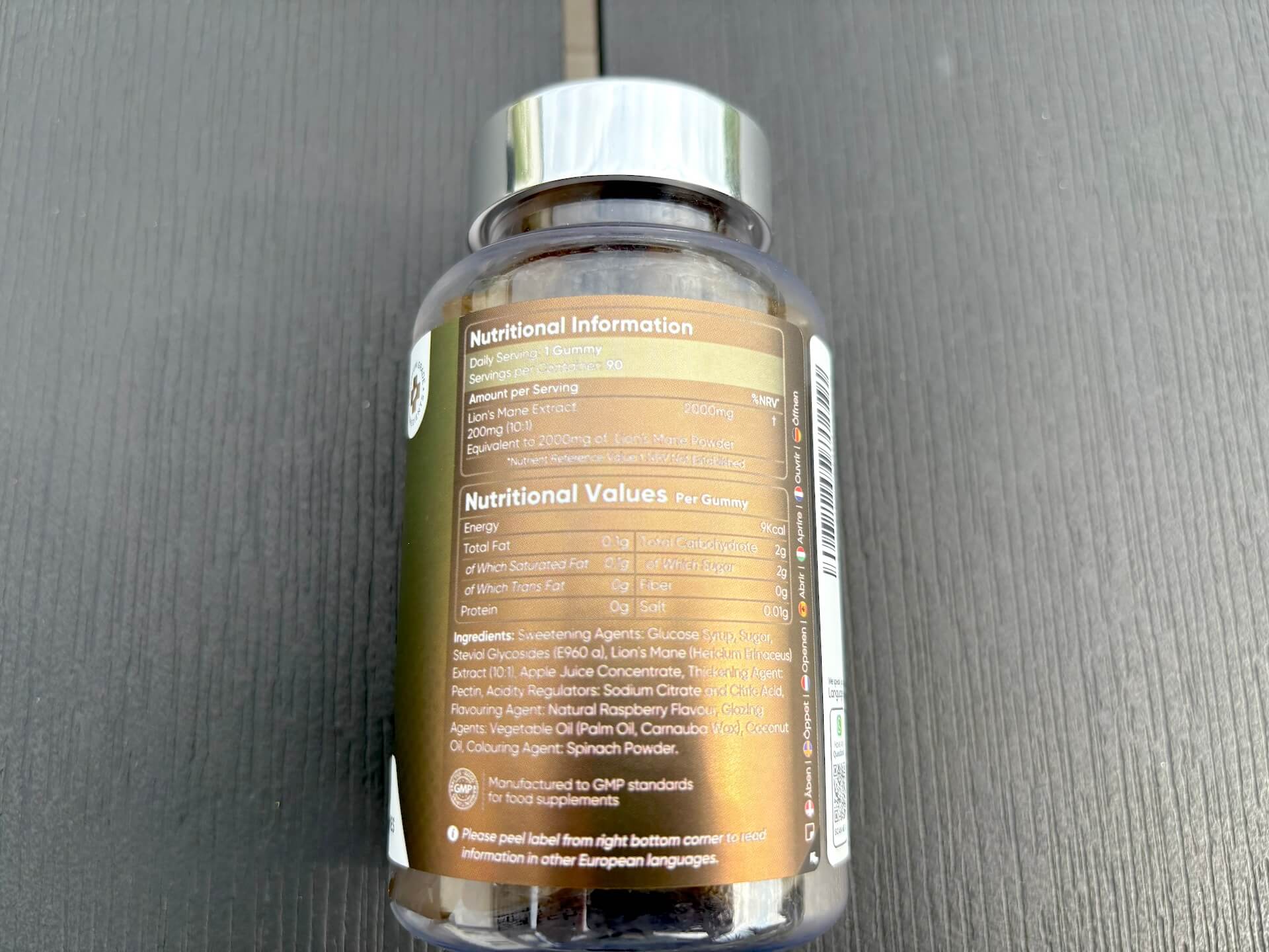 Næringsindhold i WeightWorld Lions Mane Mushroom Gummies