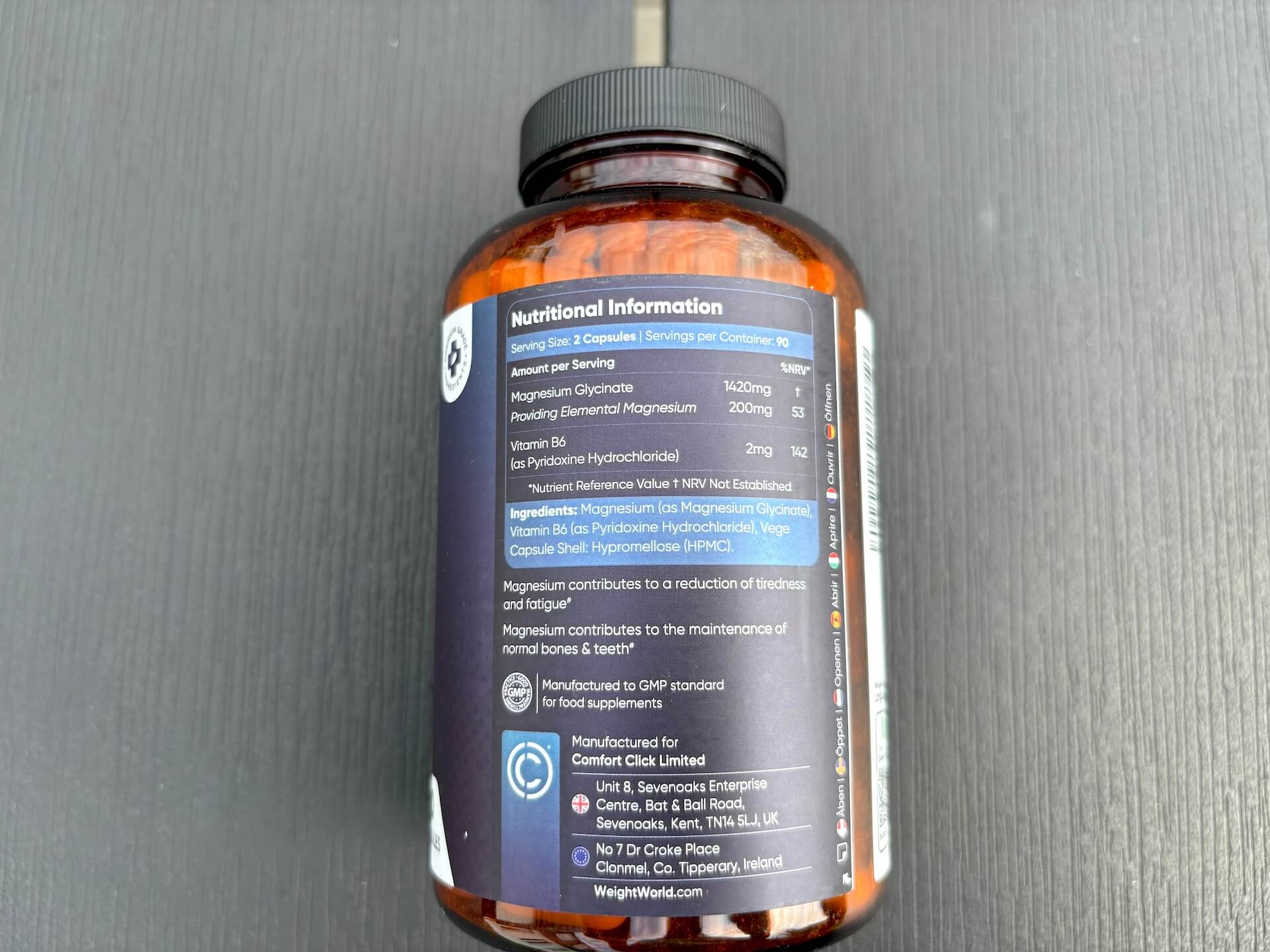 Næringsindhold i WeightWorld Magnesium Glycinate
