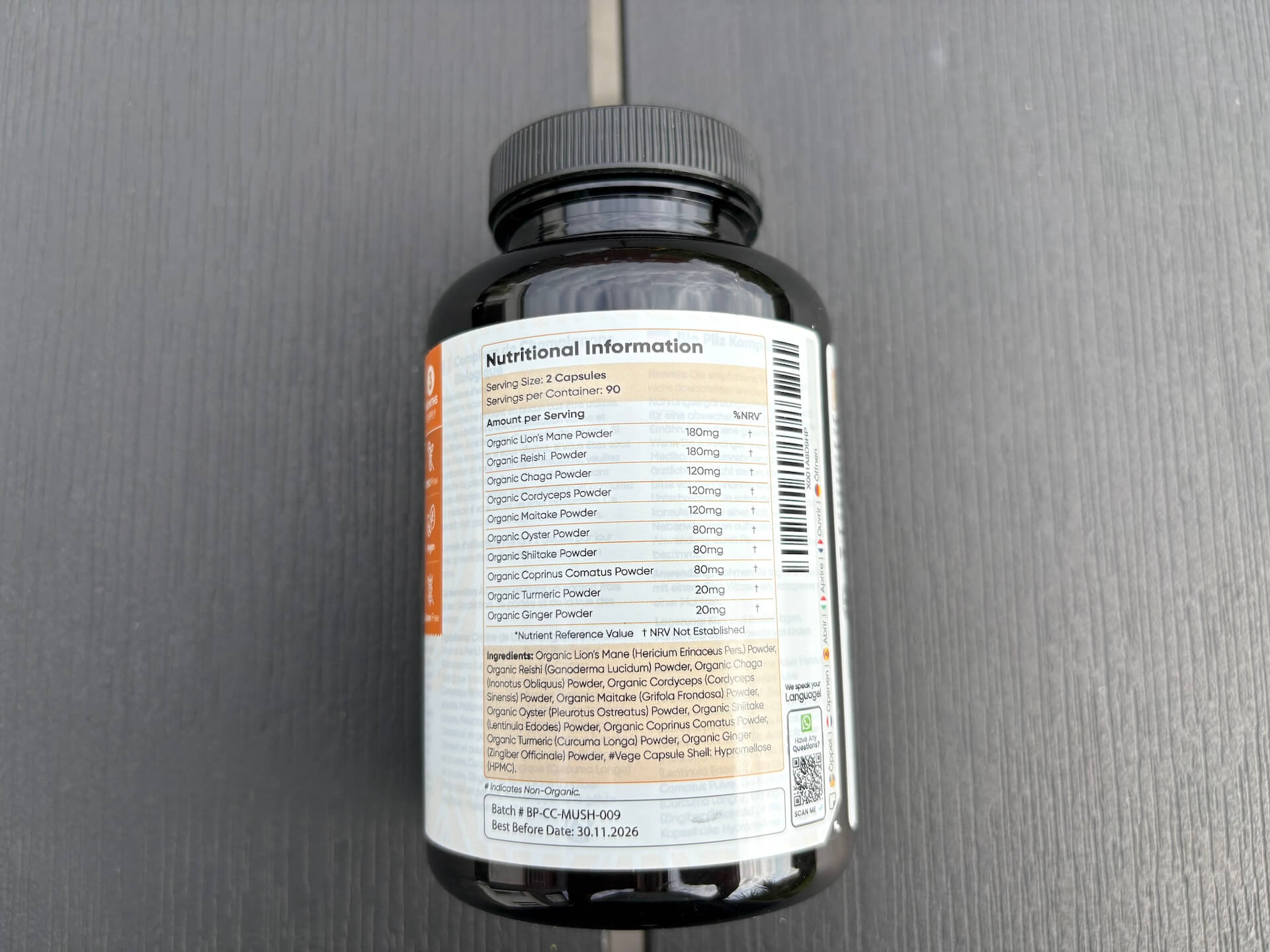 Næringsindhold i WeightWorld Mushroom Complex