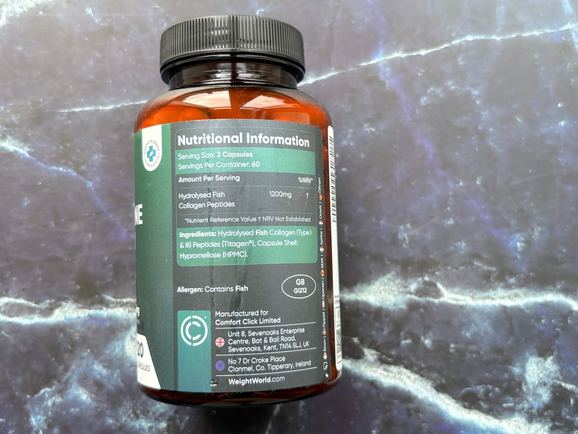 Næringsindhold i WeightWorld Pure Marine Collagen