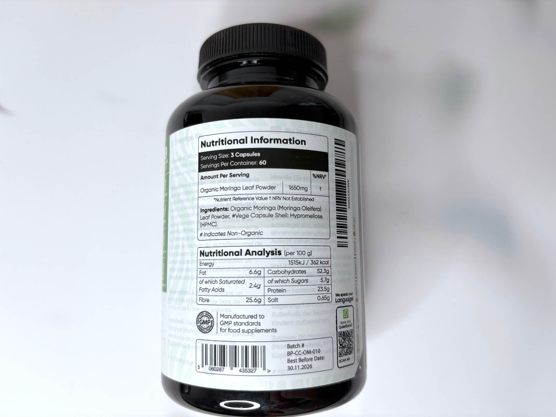Næringsindhold i WeightWorld Pure Moringa