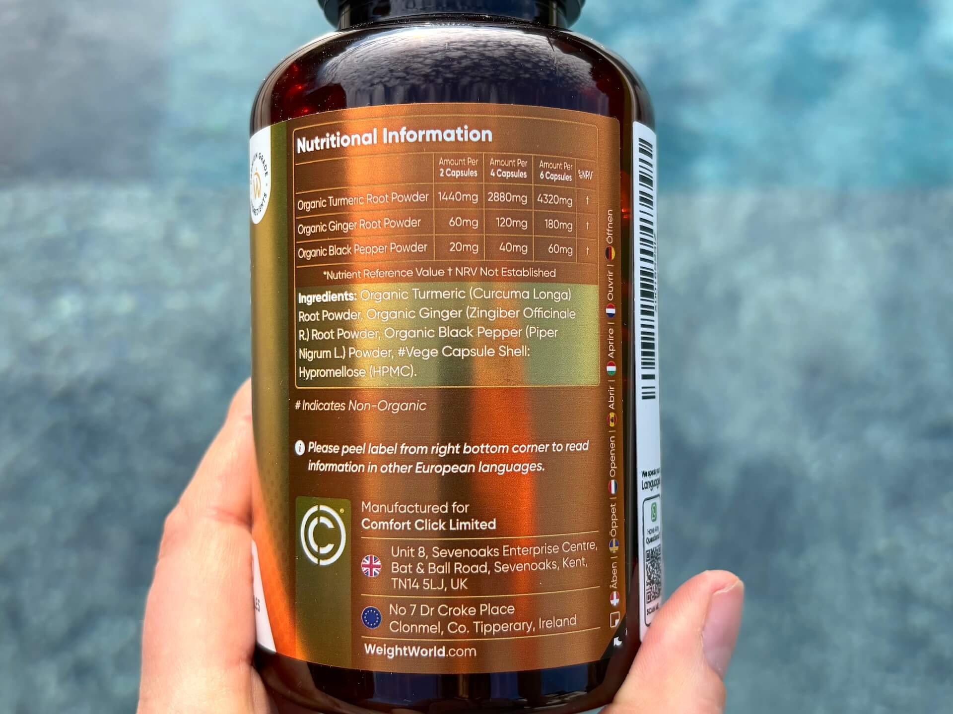 Næringsindhold i WeightWorld Turmeric