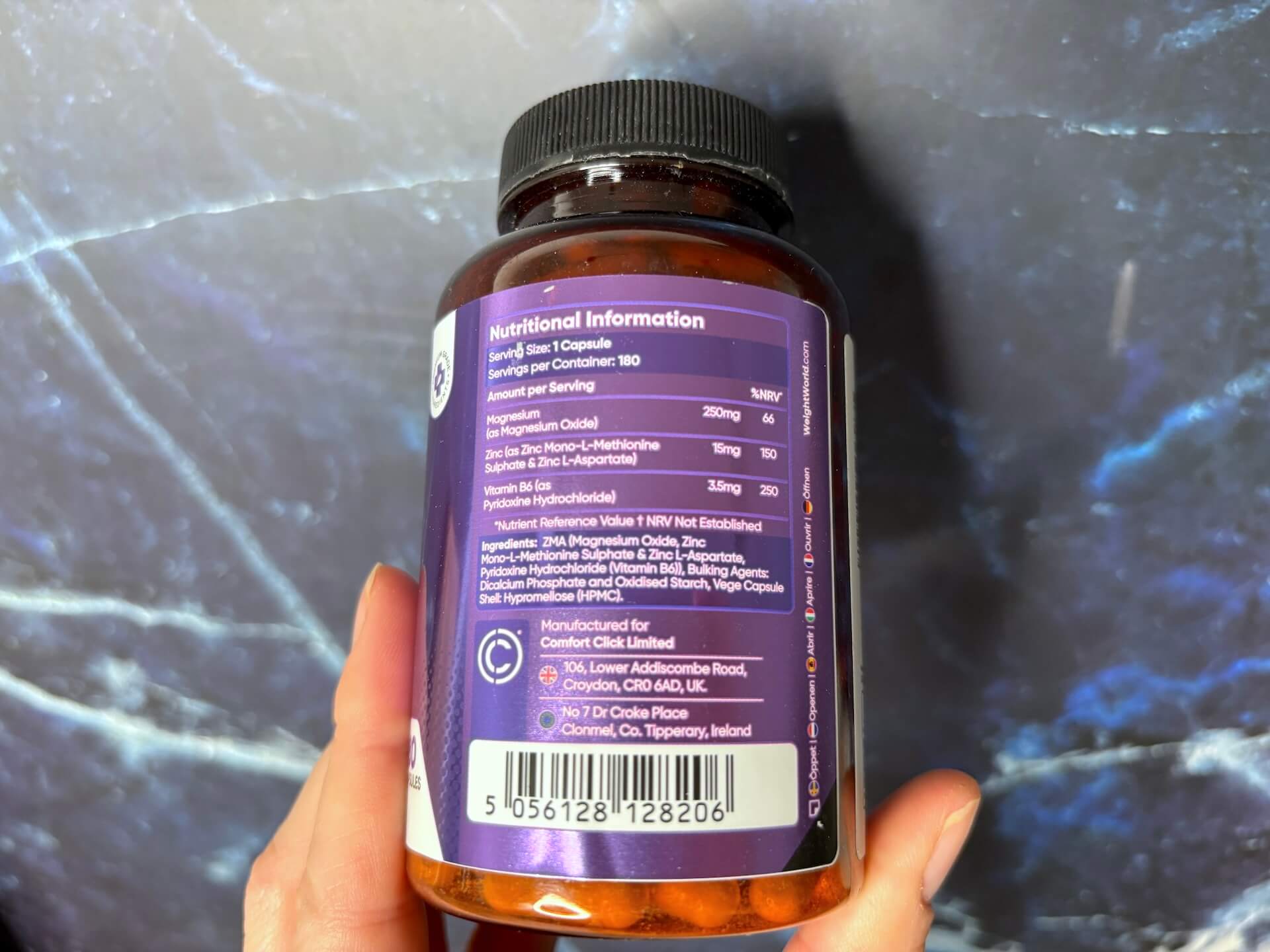Næringsindhold i WeightWorld ZMA