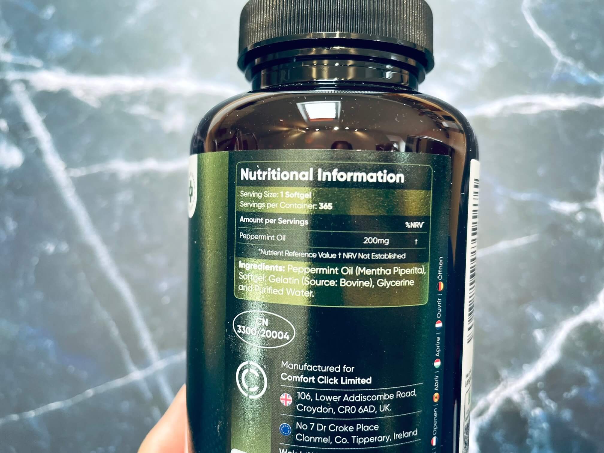 Næringsindhold på Weightworld Max Strenght Peppermint Oil Softgels