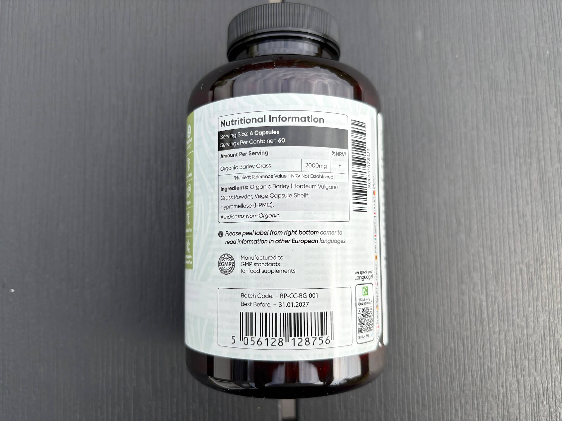 Næringsingredienser i WeightWorld Barley Grass