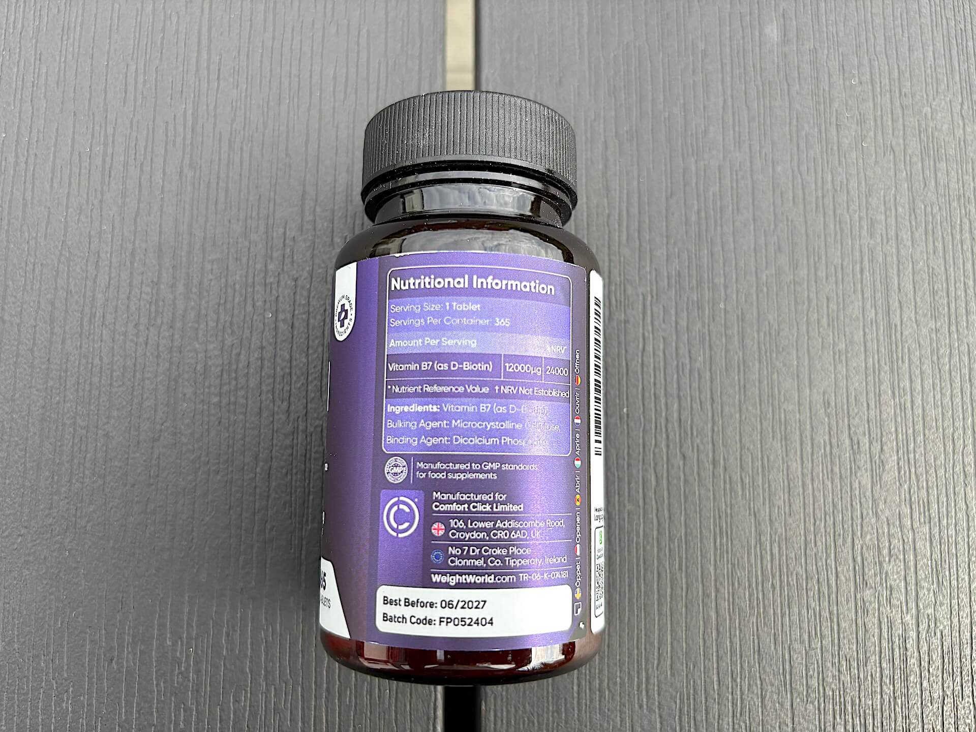 Næringsingredienser i WeightWorld Biotin