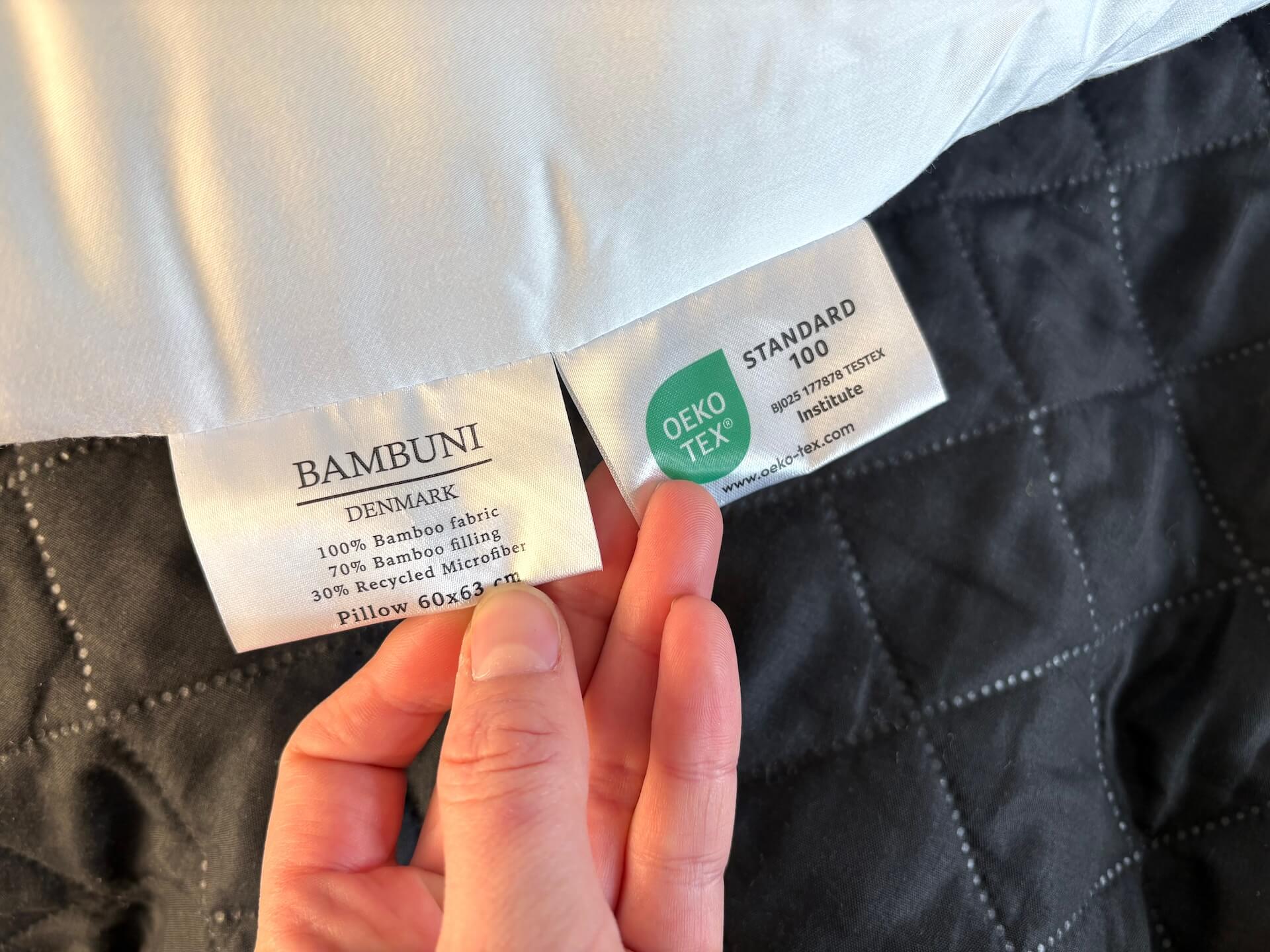 Oekotex og materialeinfo på Bambuni Bambus Hovedpude