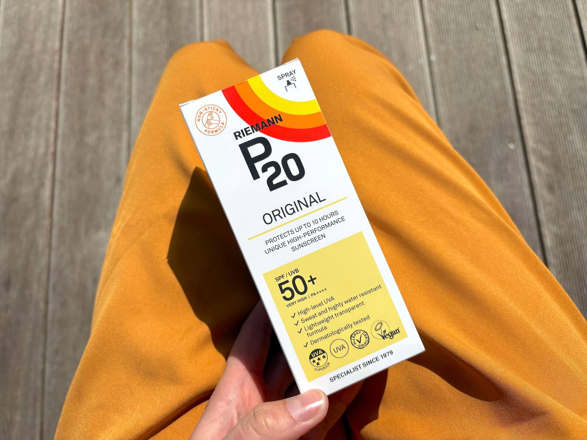 P20 Riemann Original Spray SPF 50+ i skød