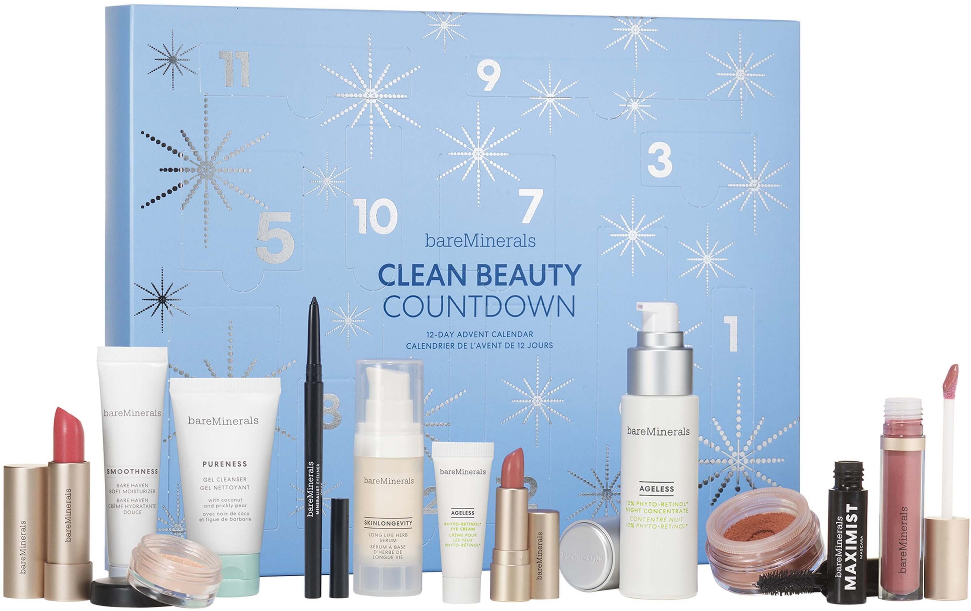 Pakkekalender til hende med 12 makeup og hudpleje gaver
