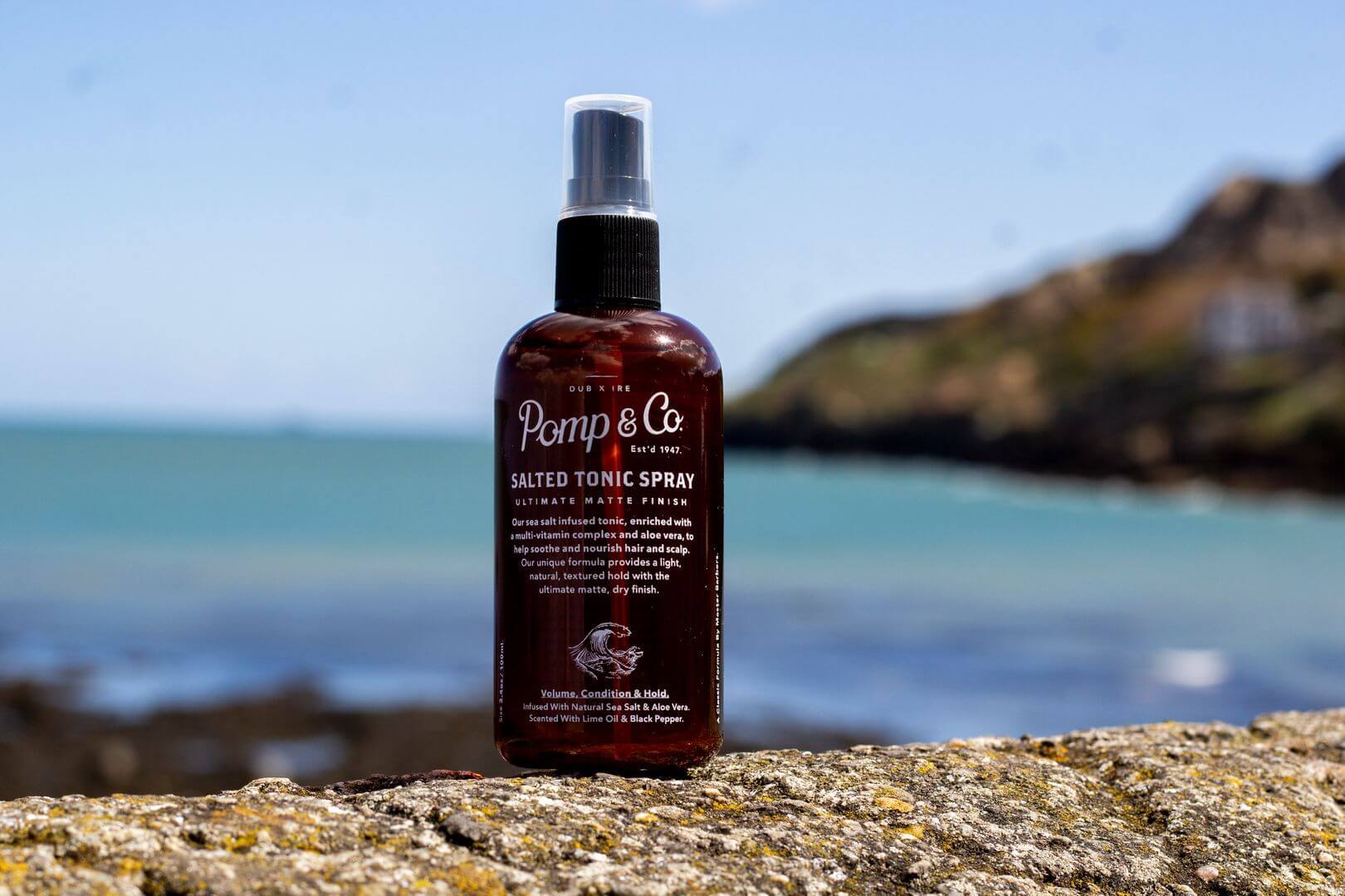 Pomp & Co Saltvandsspray med strandbaggrund