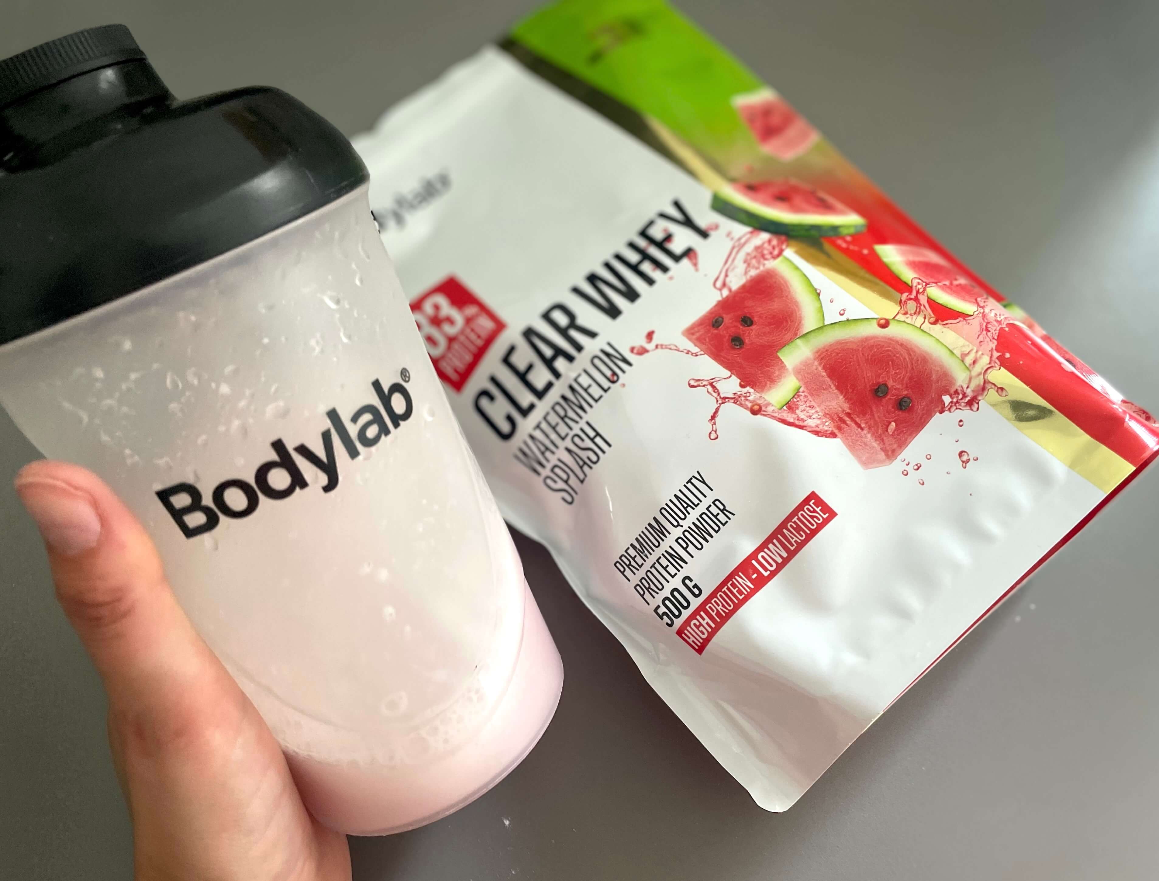 Proteinshaker med Bodylab Clear Whey med vandmelon