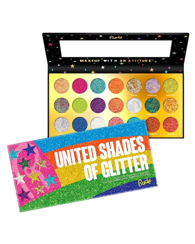 Rude Cosmetics United Shades Of Glitter 21 Pressed Glitter Palette 