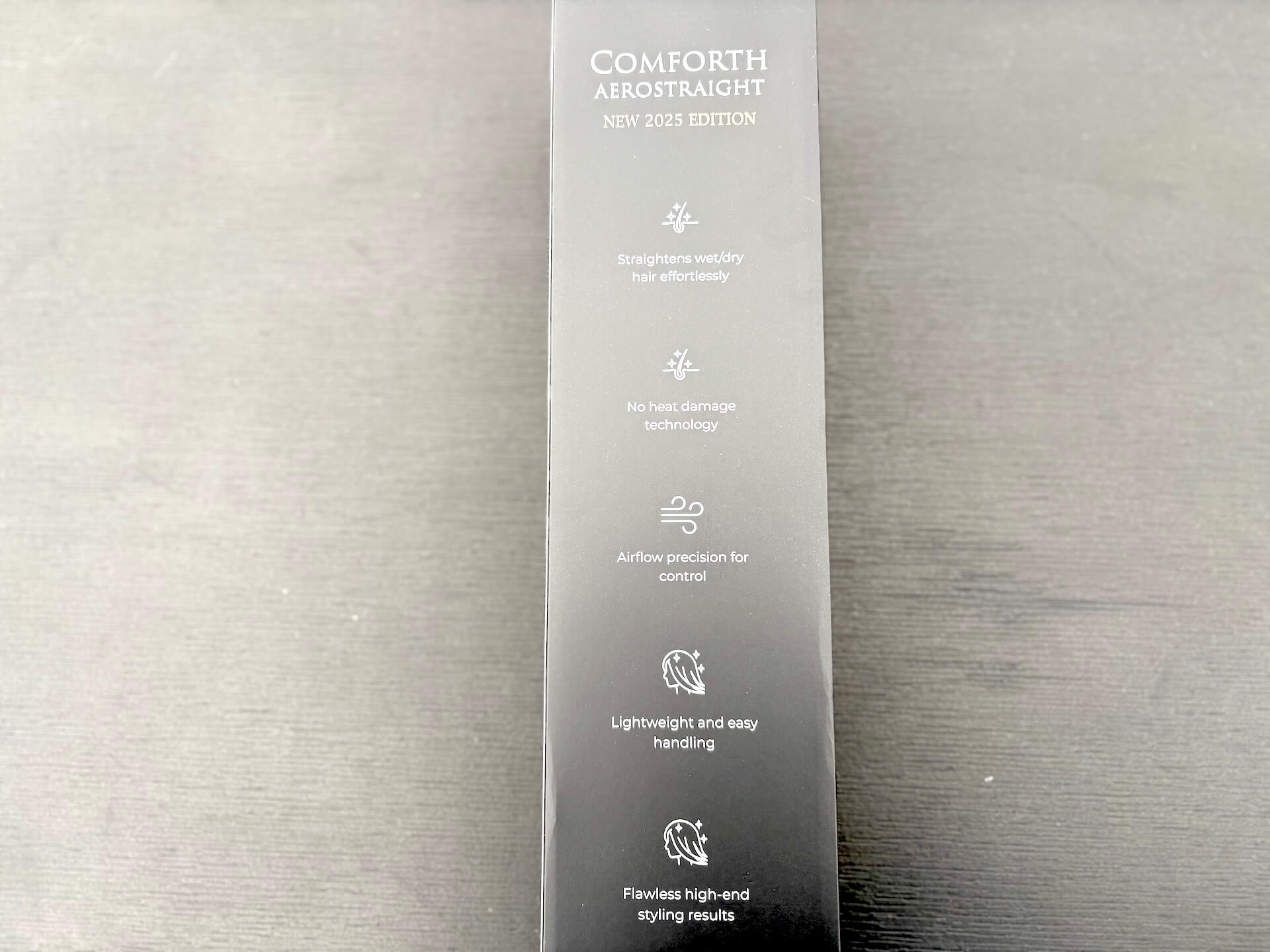 Siden af kasse med Comforth AeroStraight