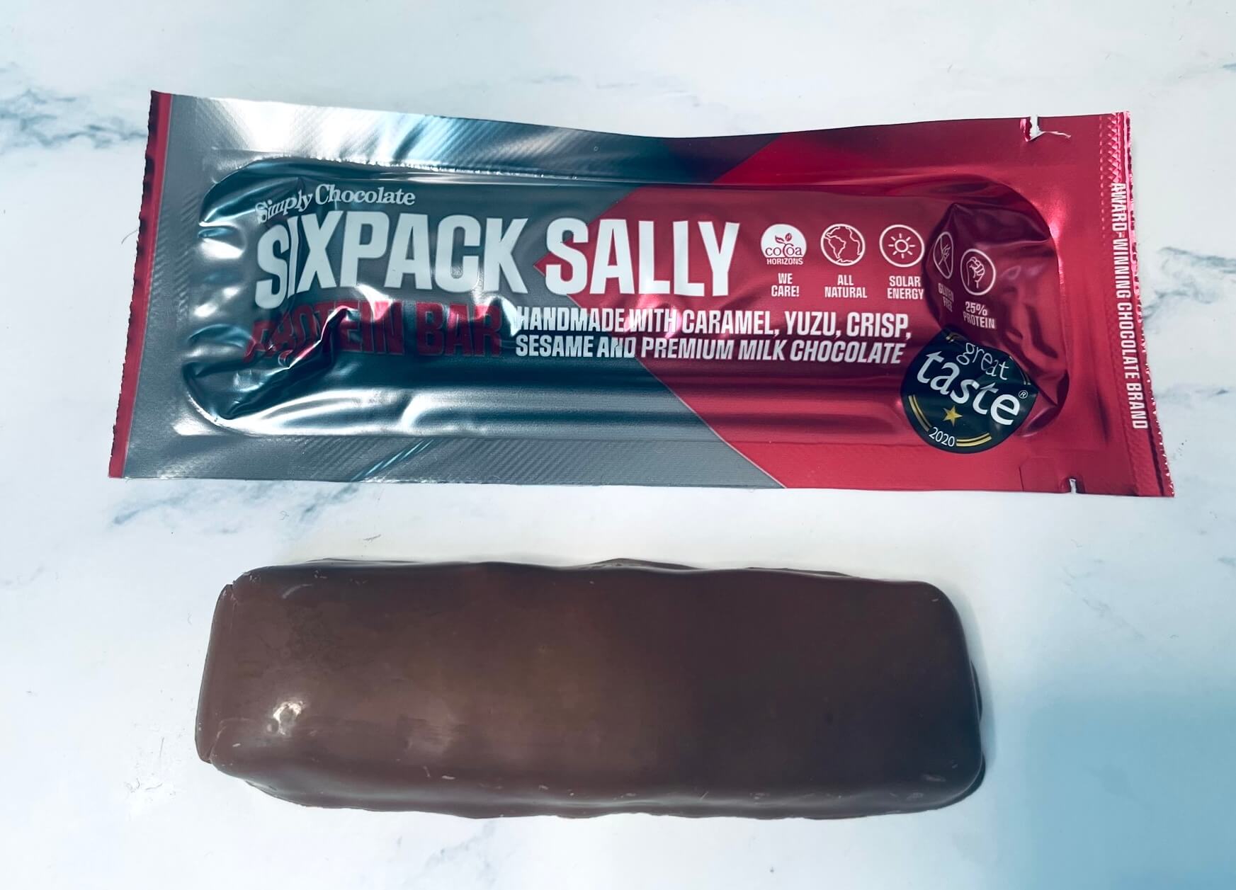 Sixpack Sally fra Simply Chocolate på bord