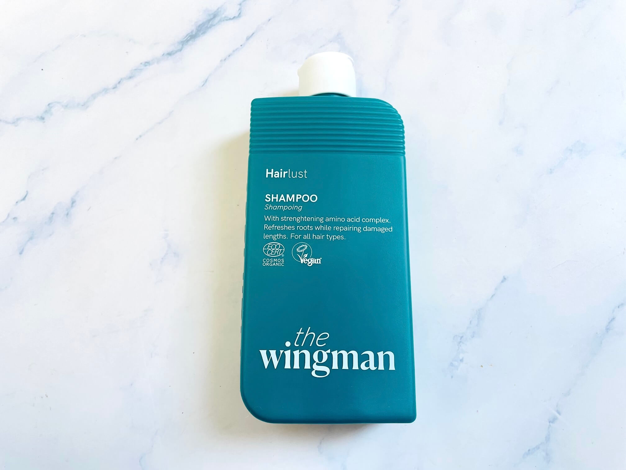 The wingman shampoo fra Hairlust på bord