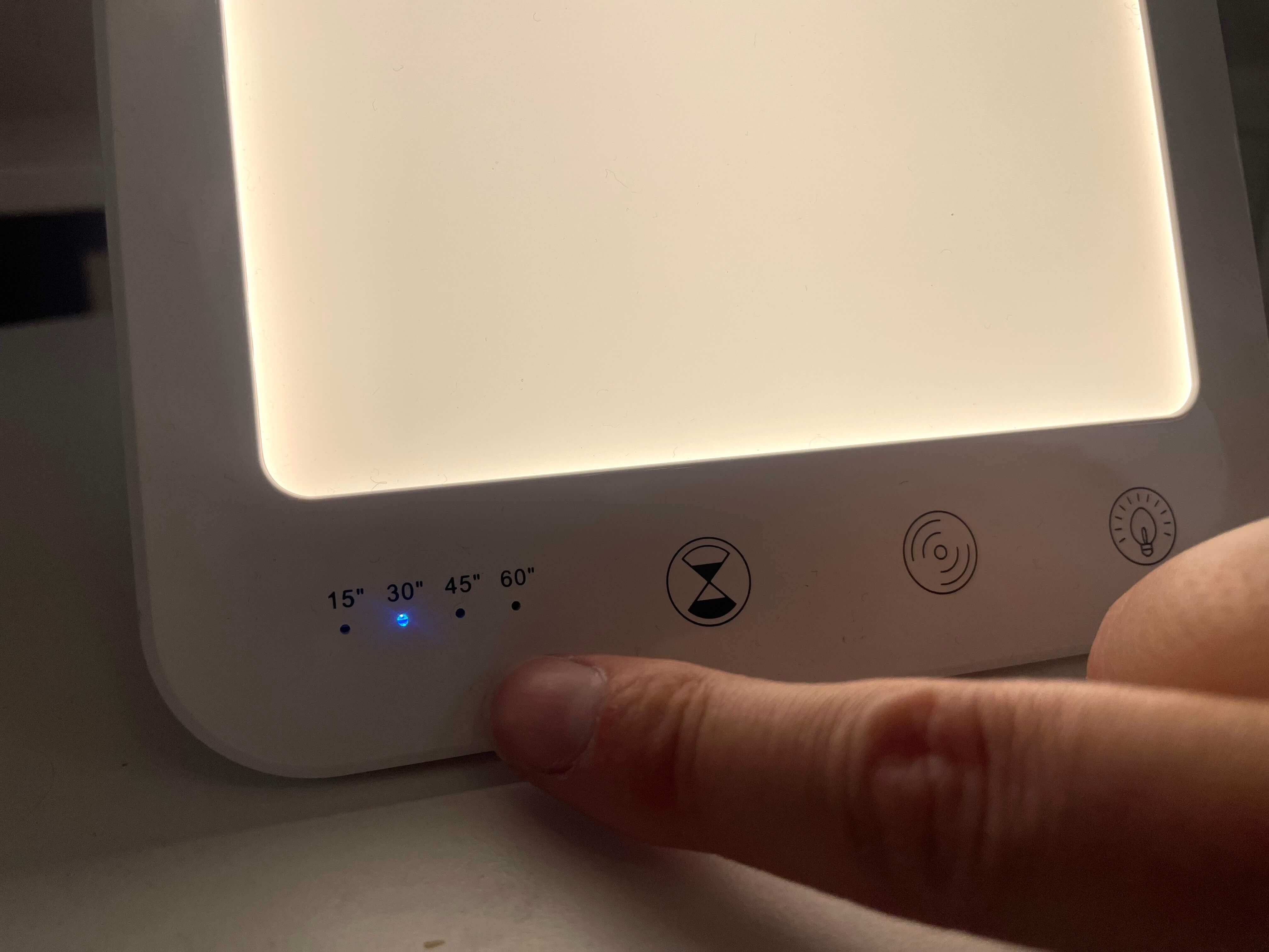 Timerfunktion på lysterapilampe fra Vibelight