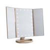 UNIQ Three Panel LED Lighted Makeup Mirror Rosegold 