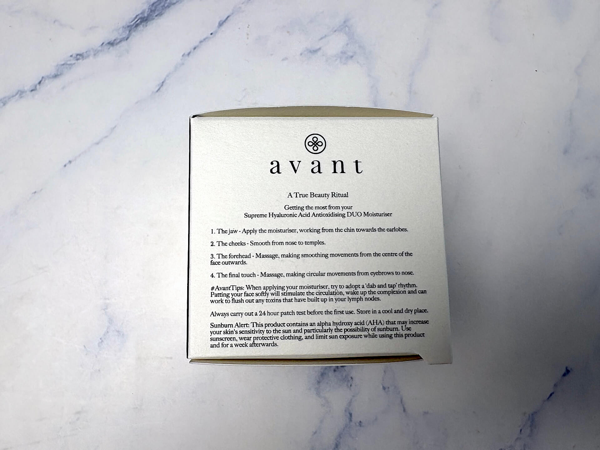 Vejledning til Avant Skincare Supreme Hyaluronic Acid Anti-Oxidising DUO Moisturiser