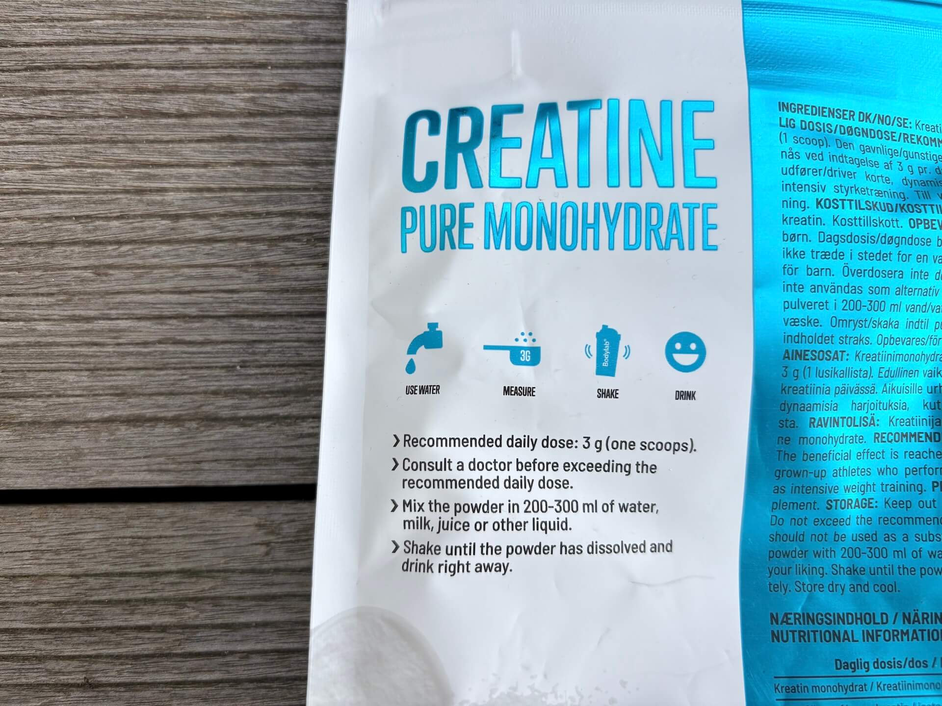 Vejledning til brug af Bodylab Creatine