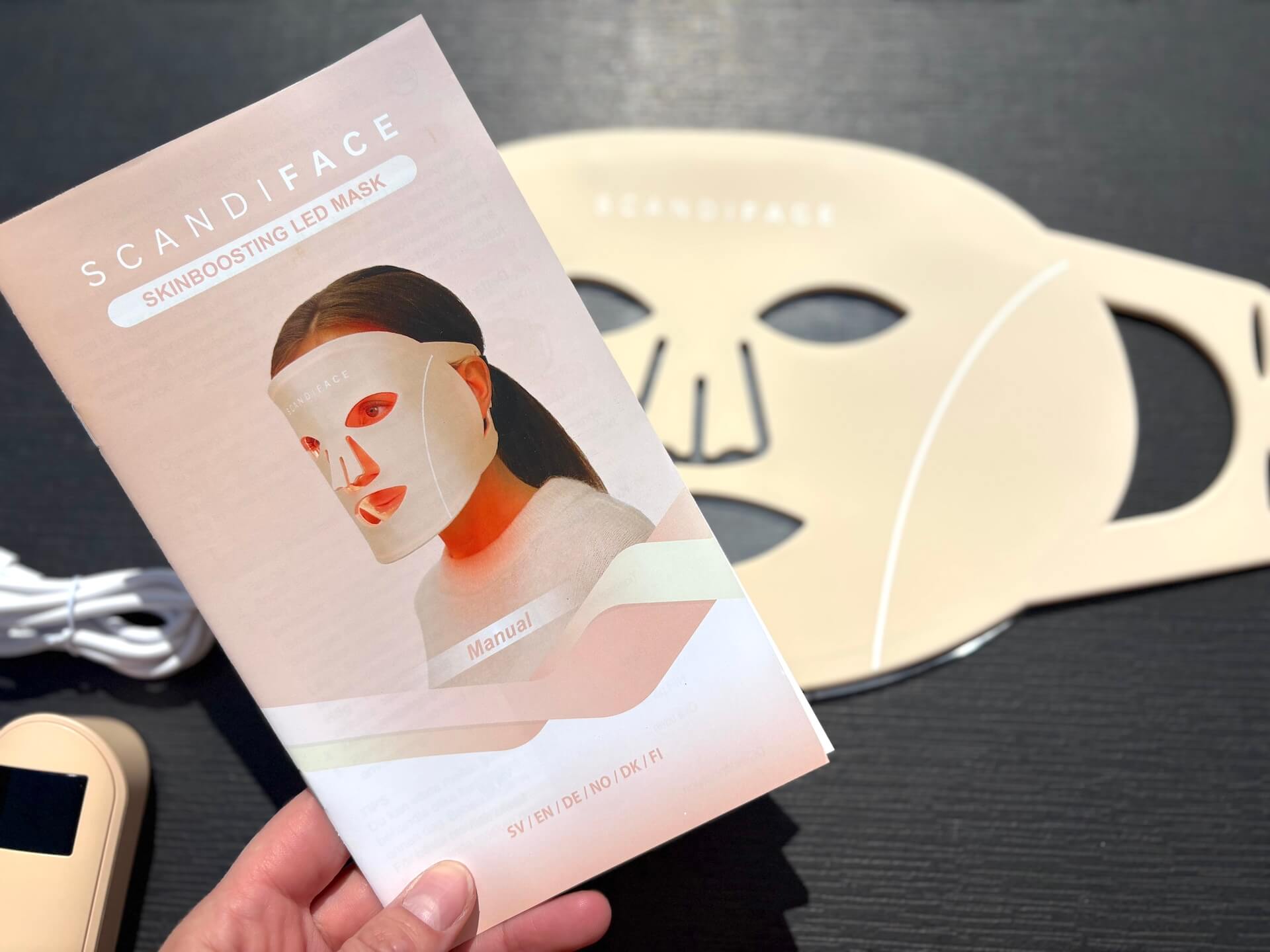 Vejledning til Scandiface Skinboosting LED mask