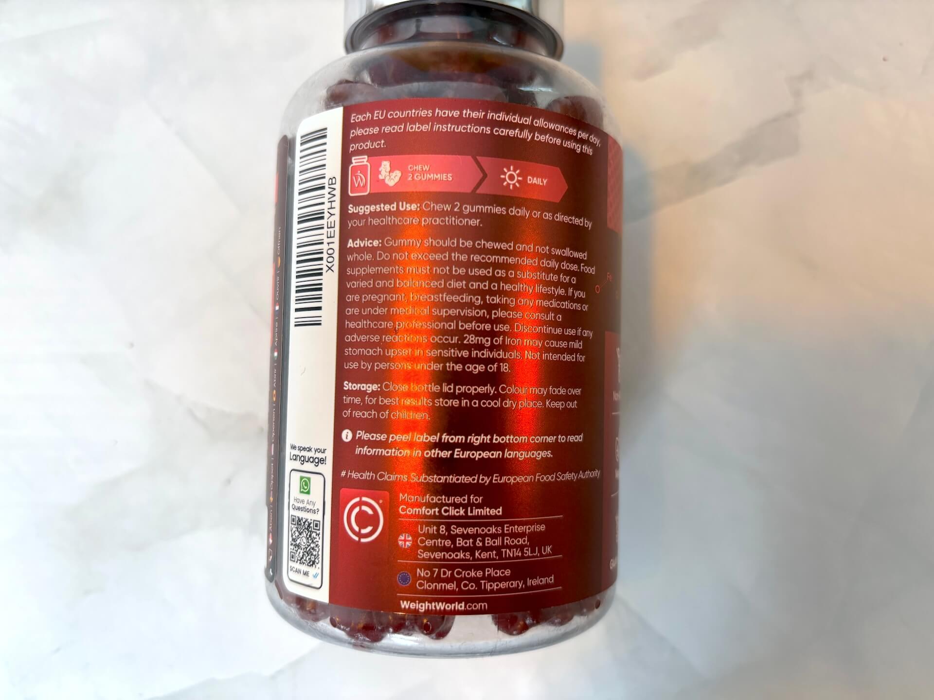 Vejledning til WeightWorld Iron & Vitamin C Gummies