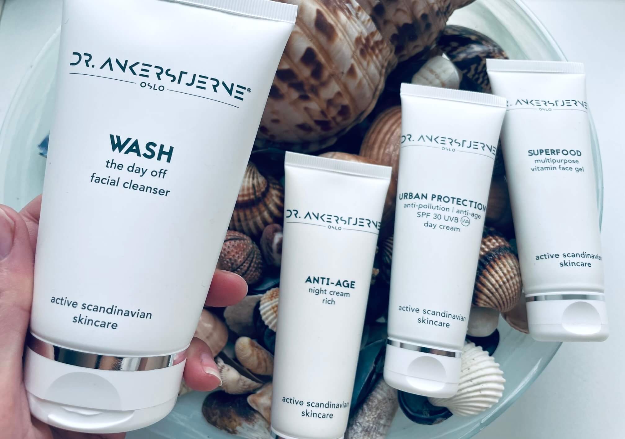WASH the day off facial cleanser med andre produkter fra Dr. Ankerstjerne