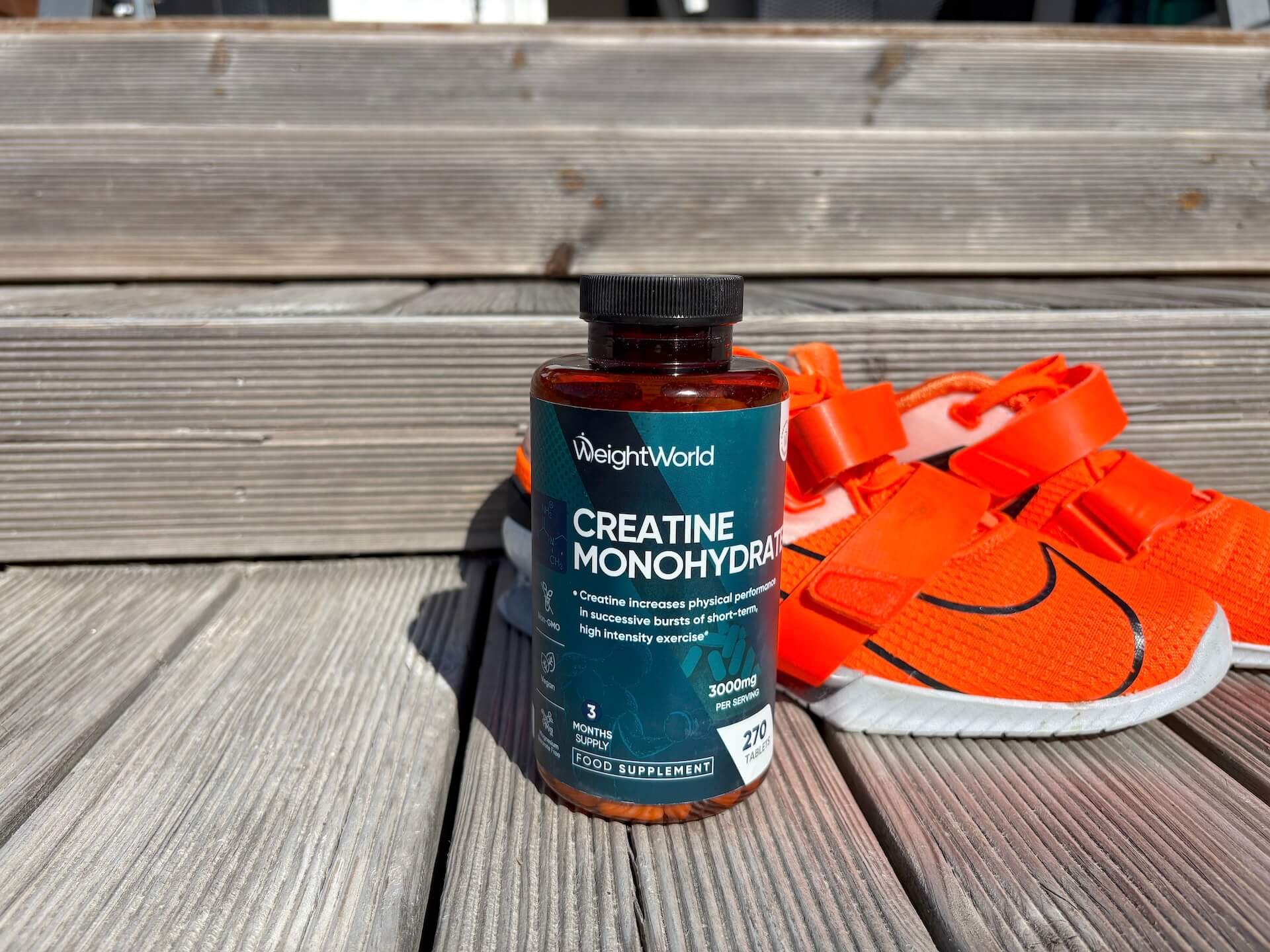 Weightworld Creatine Monohydrate tabletter foran træningssko