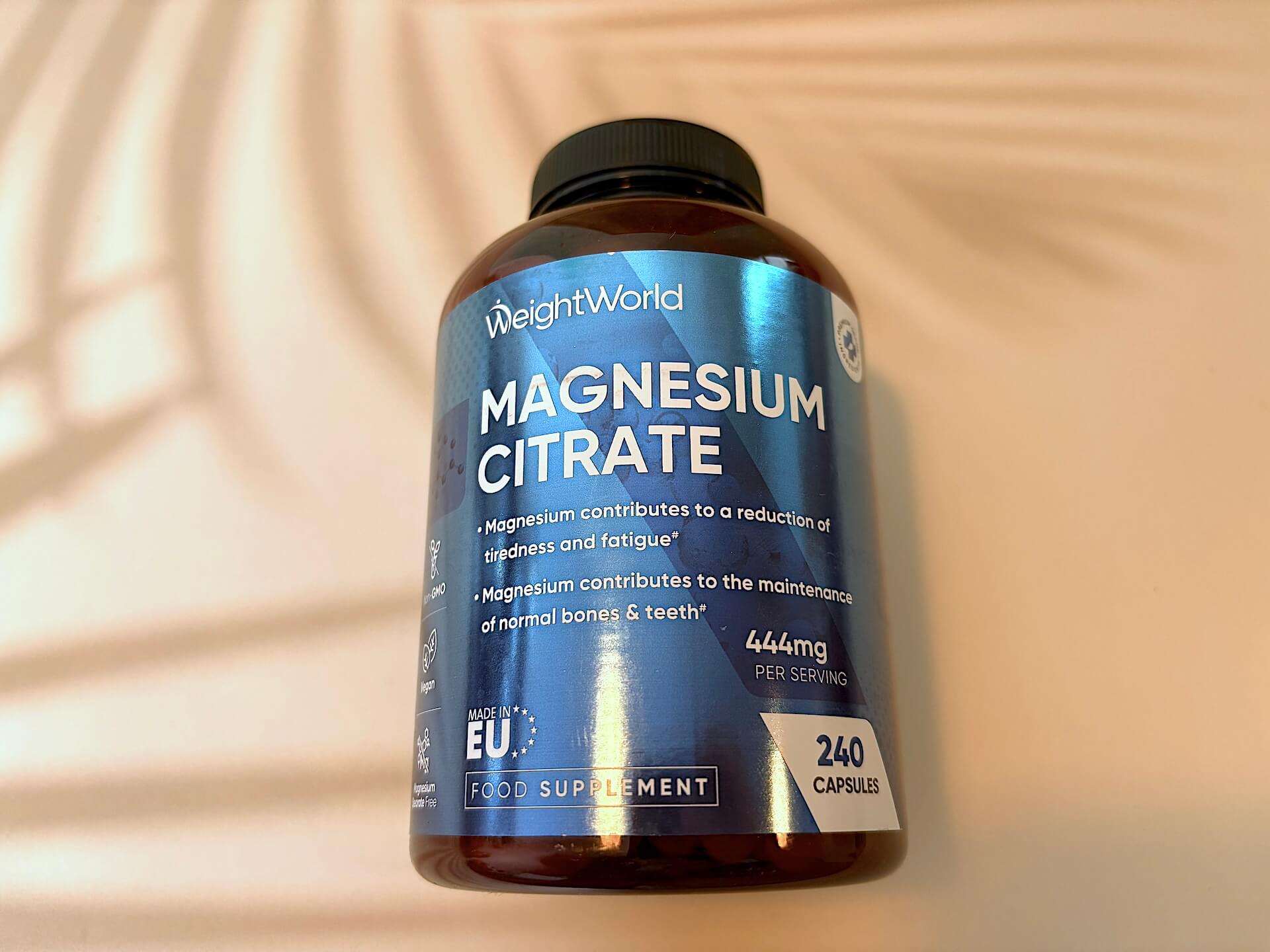 WeightWorld Magnesium Citrate på bord